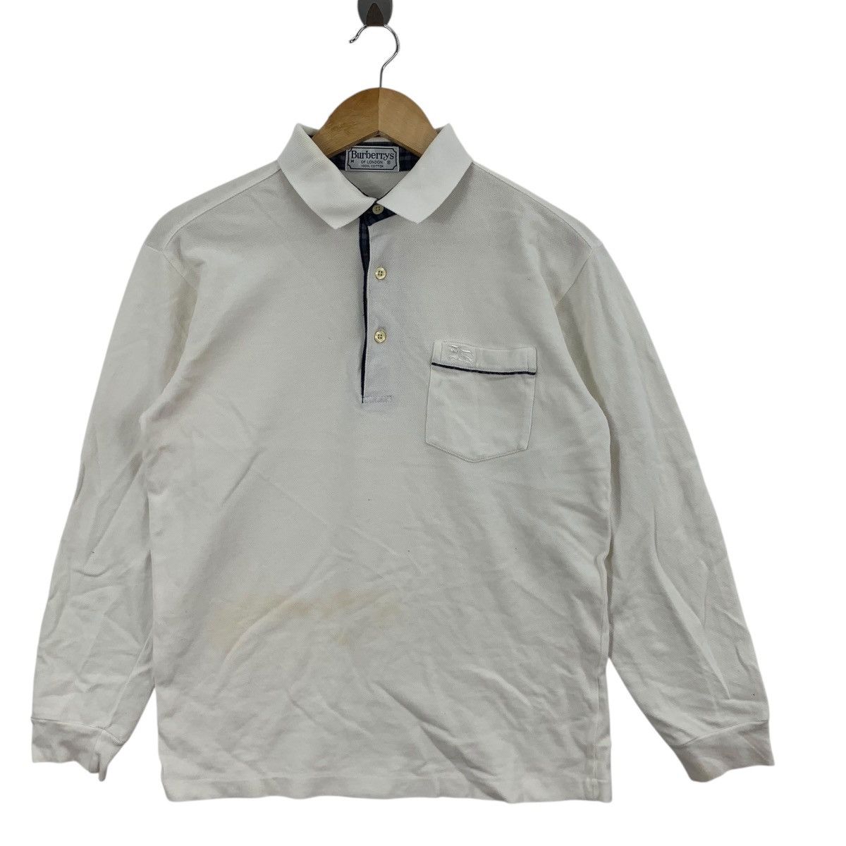 Burberry Vintage BURBERRY LONDON Embroidered Logo Polo Tee Shirt Top Size M / US 6-8 / IT 42-44 - 4 Thumbnail