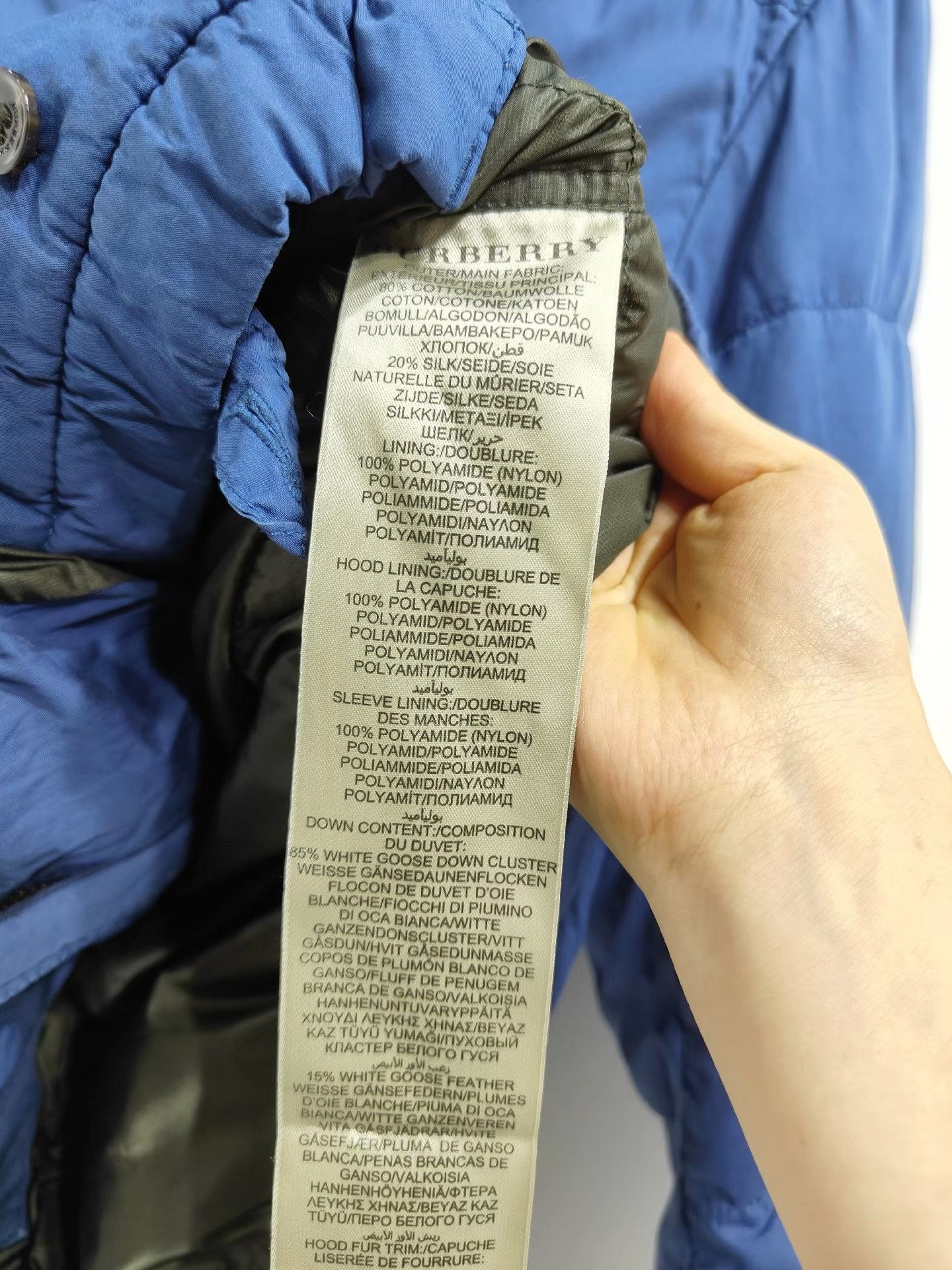 Burberry BURBERRY Men's Blue Down Jacket K29 Size US S / EU 44-46 / 1 - 6 Thumbnail