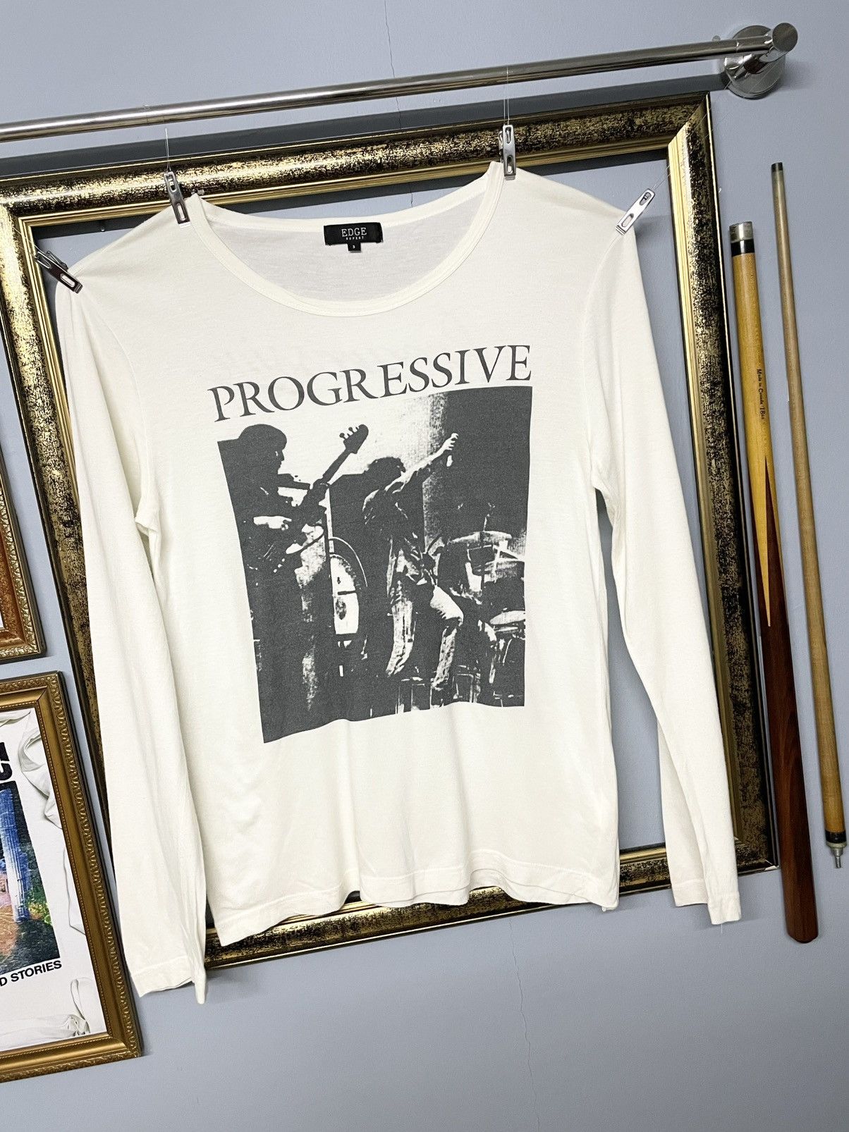 Japanese Brand Vintage 90s Japan The Edge Rupert ‘Progresive’ Music Tshirt Size US M / EU 48-50 / 2 - 2 Thumbnail