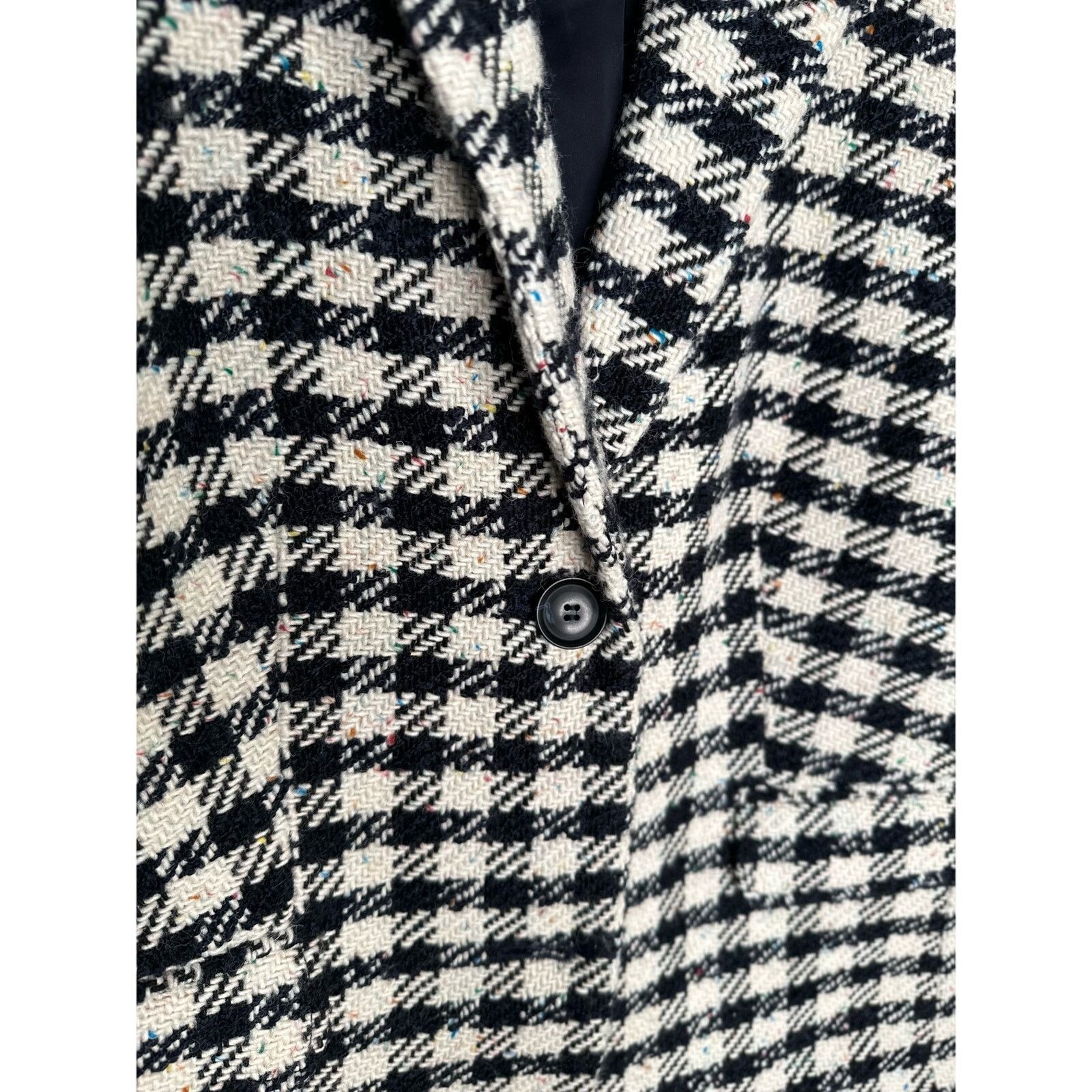 Robert Talbott Plus Petite NWT 14WP Confetti Navy White Checkered Blazer Size XL / US 12-14 / IT 48-50 - 5 Thumbnail
