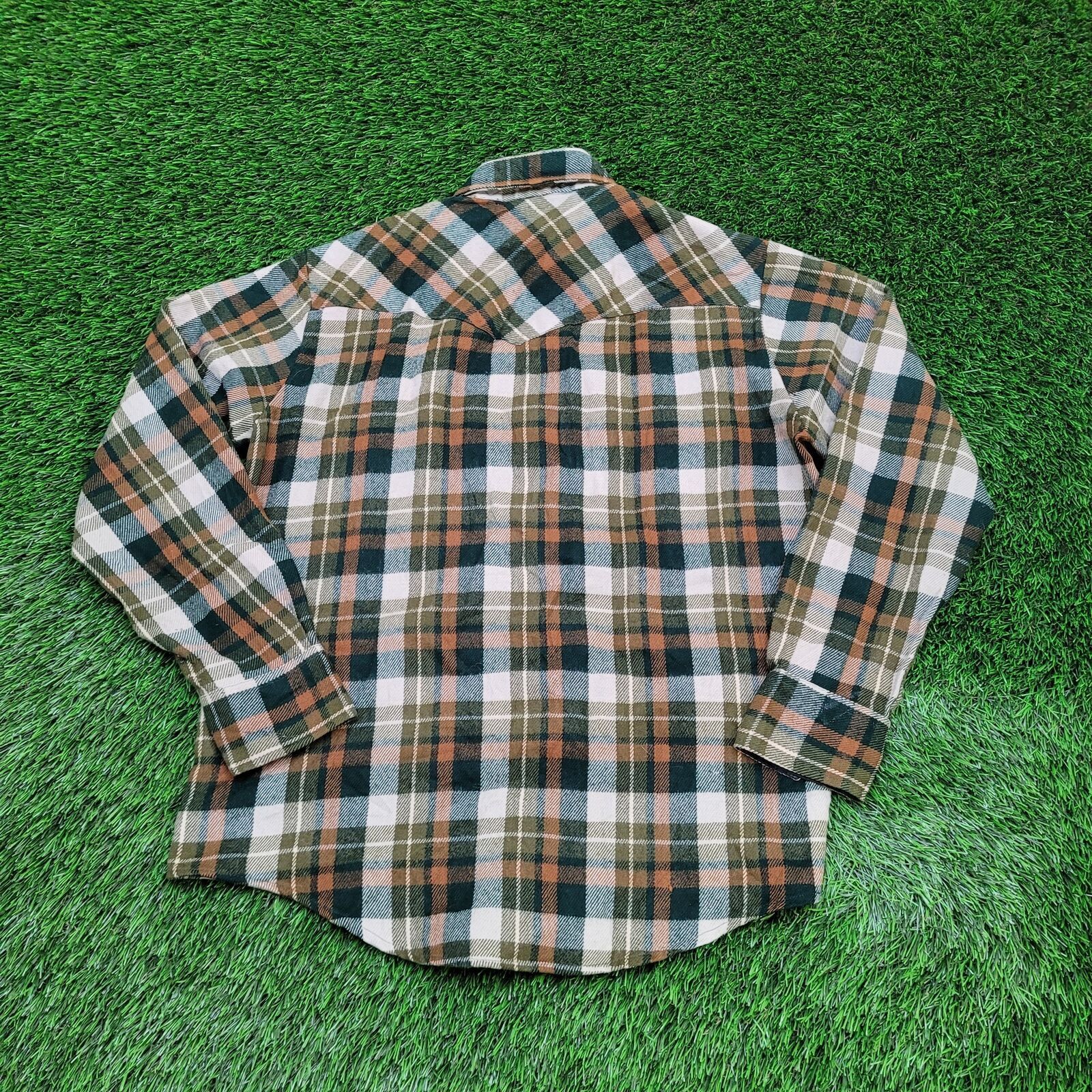 Vintage VTG 70s Western Shadow Plaid Pearl Snap Shirt L USA Acrylic Size US L / EU 52-54 / 3 - 6 Thumbnail