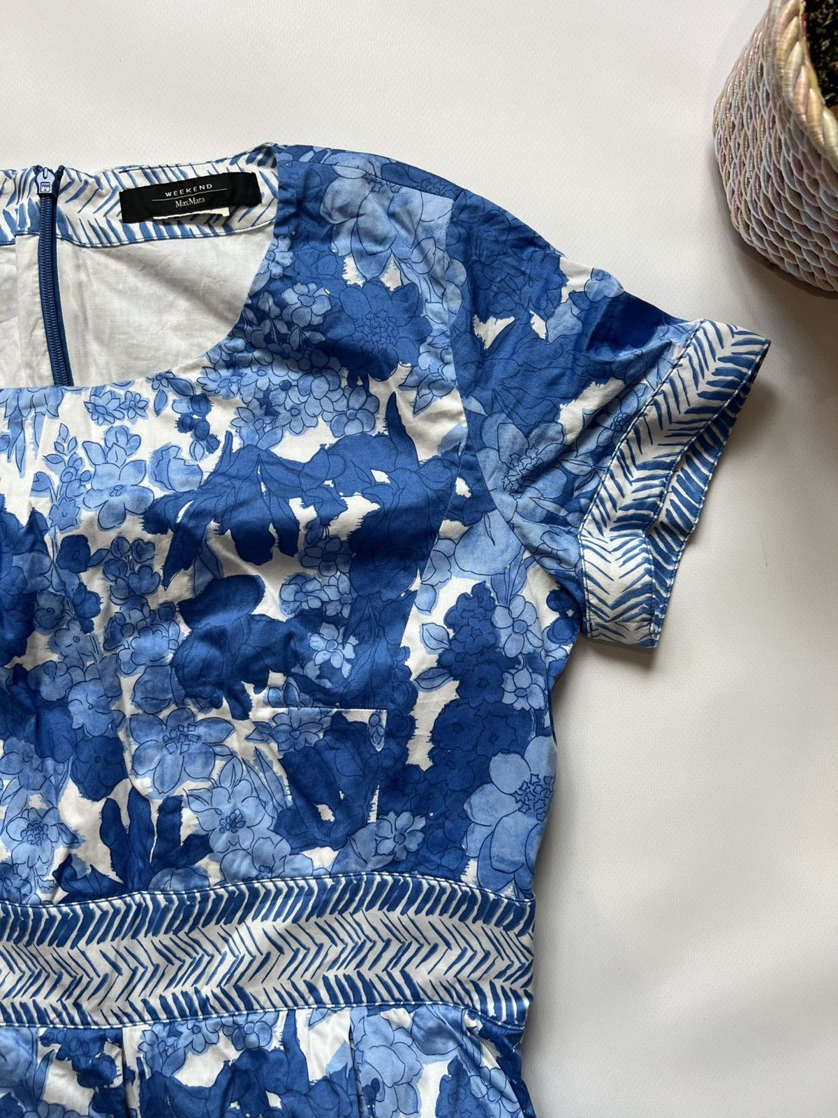 Weekend Max Mara Weekend Max Mara Floral Blue Dress Womens Size S / US 4 / IT 40 - 4 Thumbnail