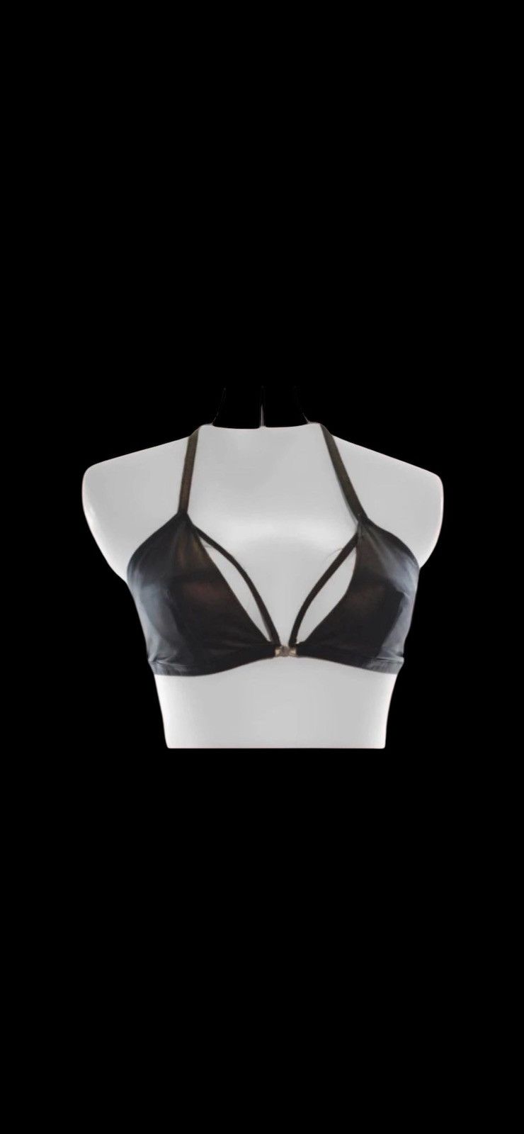Other Customized BLACK Napa Leather Bra Made to Order Size ONE SIZE - 3 Thumbnail