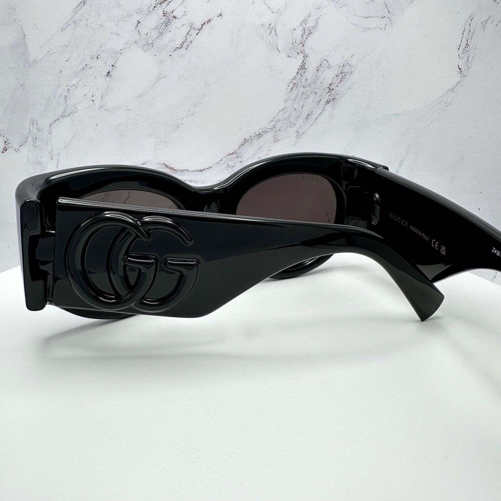 Gucci New GUCCI Sunglasses Black 3D GG Logo Wrap Triple Black Size ONE SIZE - 18 Thumbnail