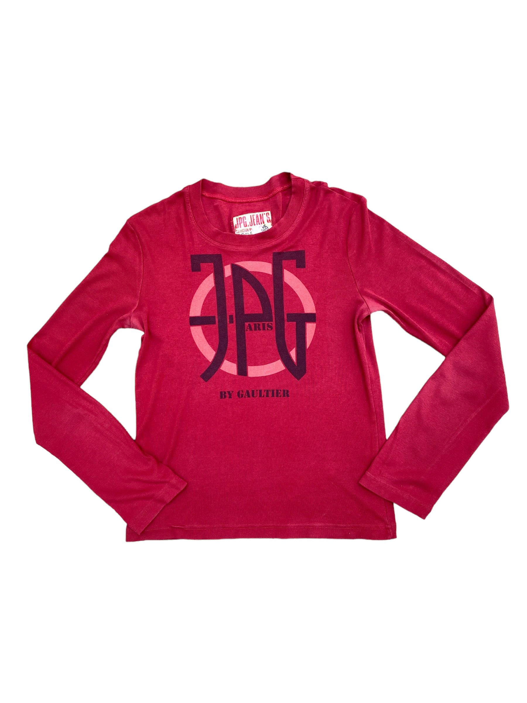 image of Jean Paul Gaultier Vintage Jpg Logo Knitted Longsleeves in Red, Women's (Size Medium)
