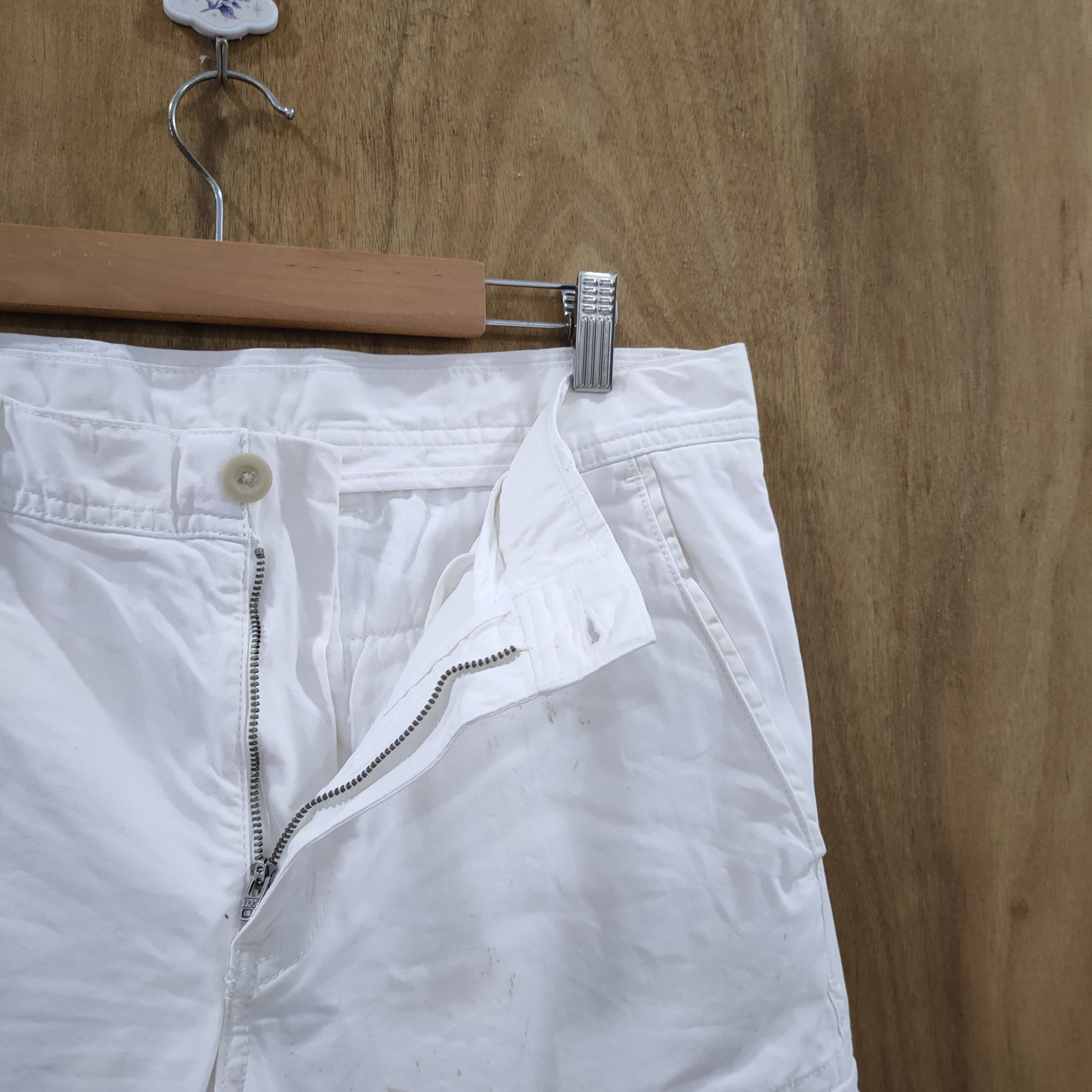 Japanese Brand JAPANESE WHITE YELLOW SKINNY CARGO PANTS Size US 33 - 10 Thumbnail