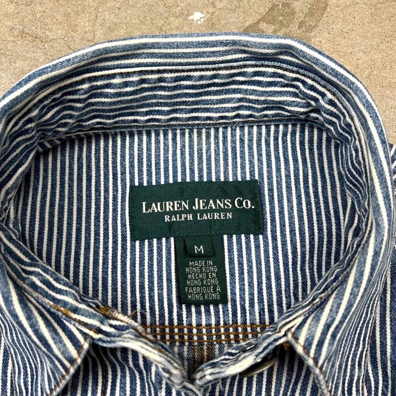 Ralph Lauren VINTAGE Ralph Lauren Lauren Jeans Co blue hickory stripe chore Jacket barn coat M Womens Size 32" / US 10 / IT 46 - 2 Thumbnail