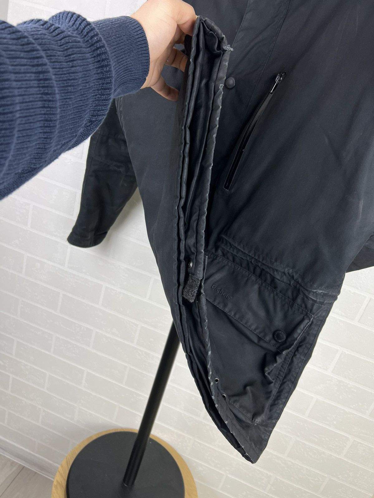 Barbour BARBOUR INTERNATIONAL Wax Jacket STRUTS Hand Logo Black Mens Size US XL / EU 56 / 4 - 16 Thumbnail