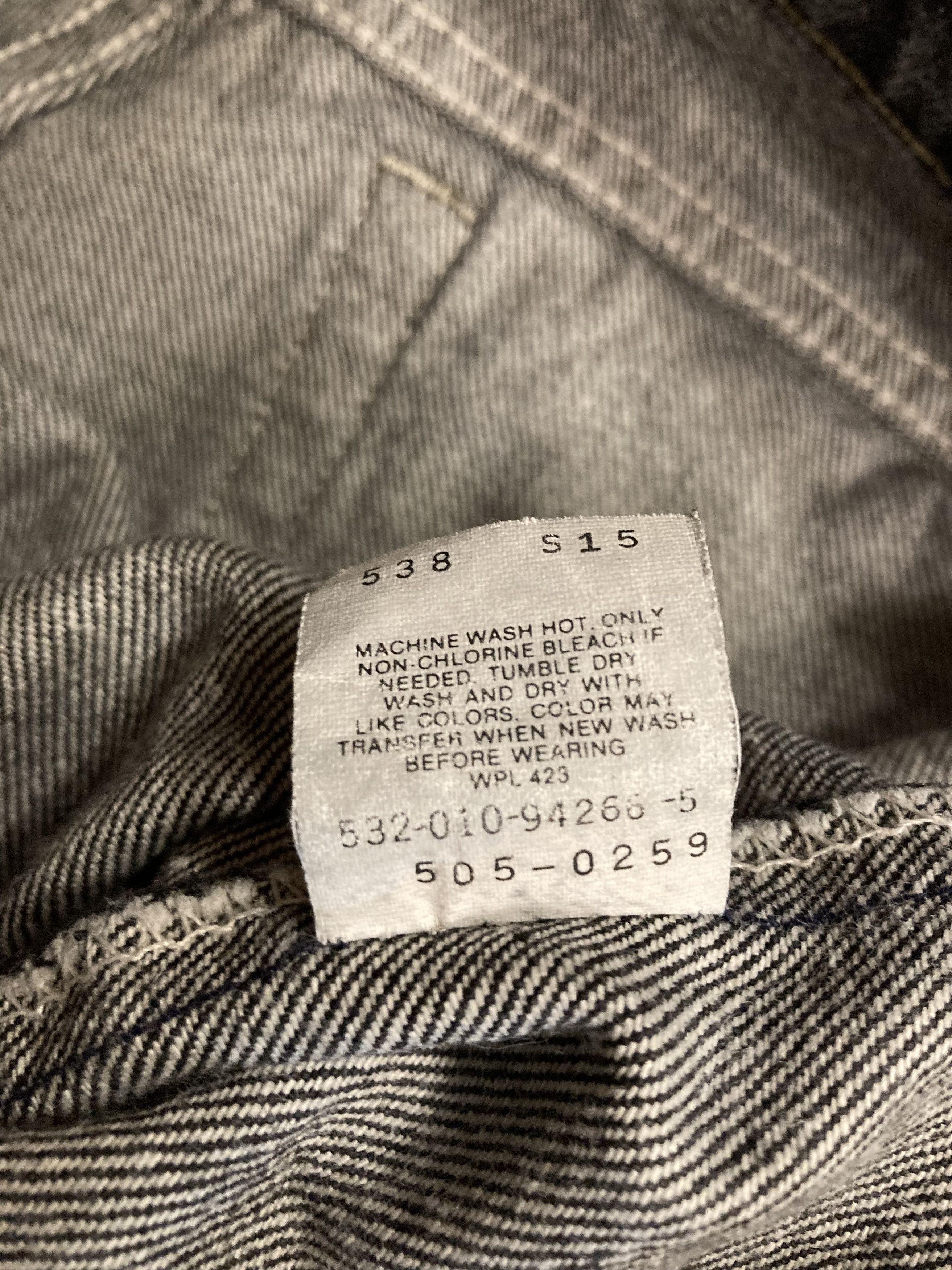 Levi's Vintage Clothing Levis 505 Dark Grey Denim 1994 year Made in USA. Size US 34 / EU 50 - 11 Thumbnail