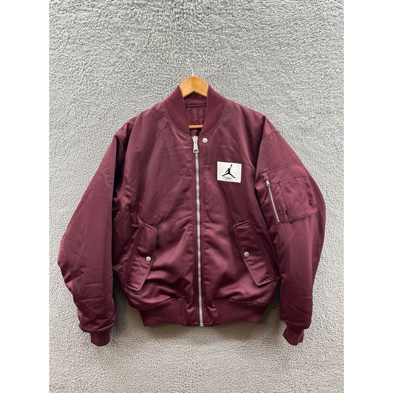 Nike Jordan Statement Varsity Jacket DQ7344-680 Cherrywood Red Size US M / EU 48-50 / 2 - 1 Thumbnail