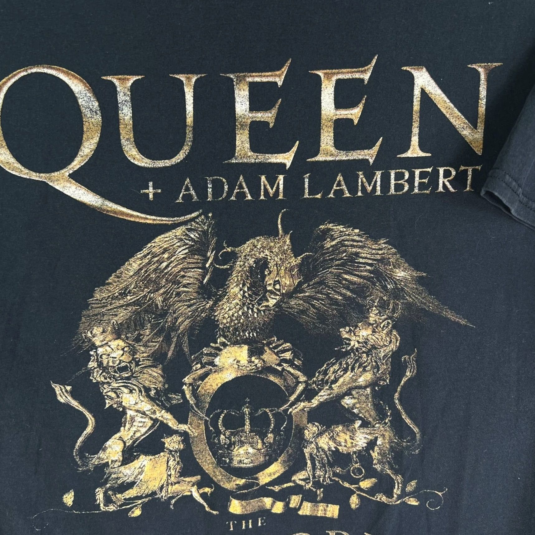 Fruit Of The Loom VINTAGE Queen & Adam Lambert Rhapsody Tour T Shirt Adult XL Black Graphic Print Men’s XL Crew Neck Short Sleeve 46in Chest Band Music Rock 2010s Size US XL / EU 56 / 4 - 2 Thumbnail