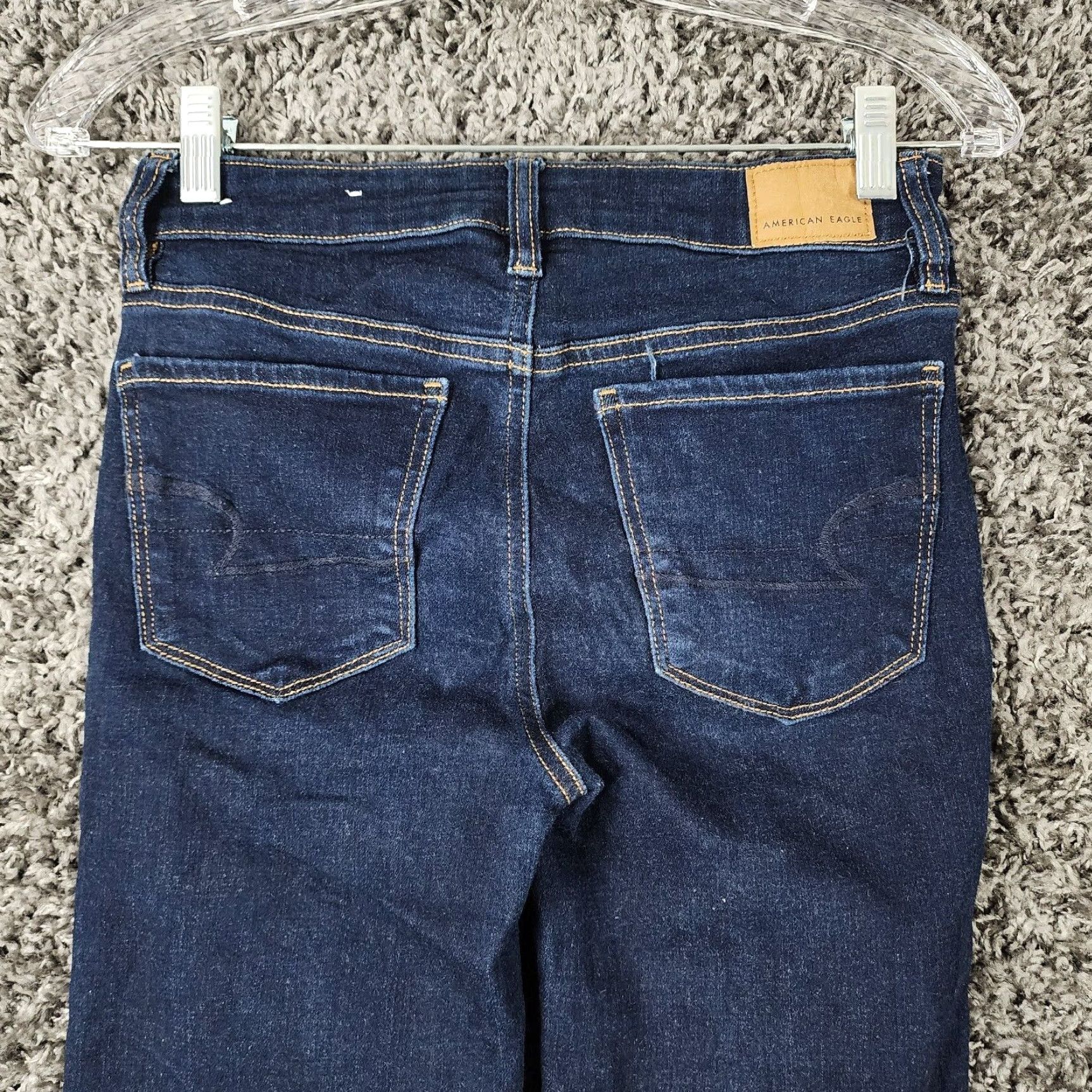 American Eagle Outfitters AMERICAN EAGLE Womens Dark Wash High Rise Jeggings Size 2 Blue Size 26" / US 2 / IT 38 - 7 Thumbnail