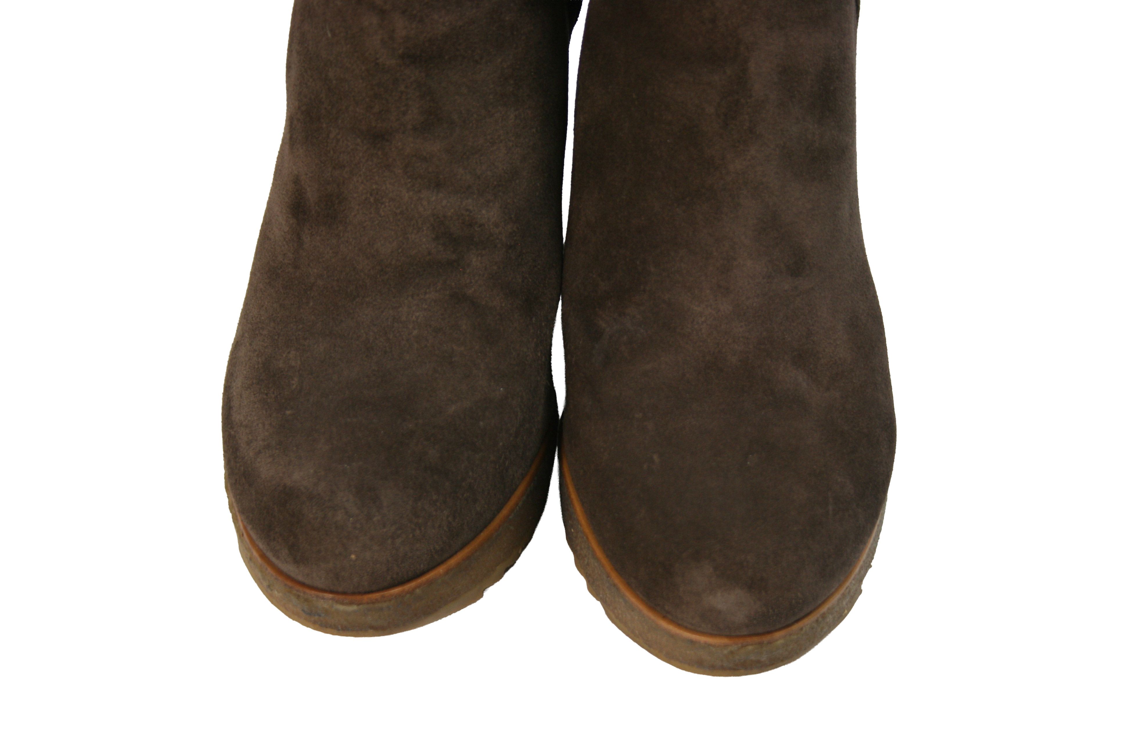 Prada 2014 Wedge Suede Overknees Boots Size US 8 / IT 38 - 5 Thumbnail