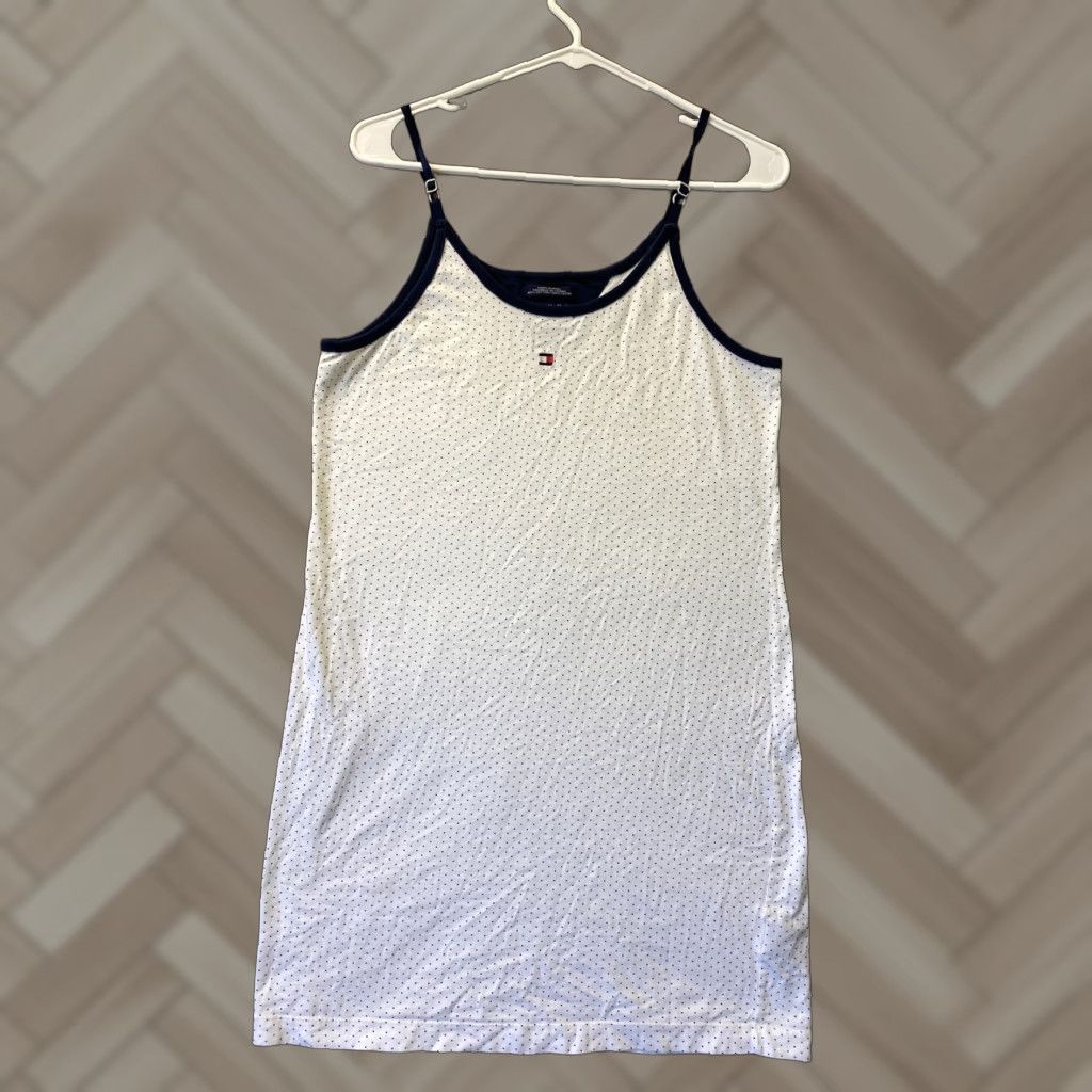Tommy Hilfiger Tommy Hilfiger Tank Dress Womens Size L Black Casual Spaghetti Strap Square Neck 90s Logo Modern Size L / US 10 / IT 46 - 1 Thumbnail