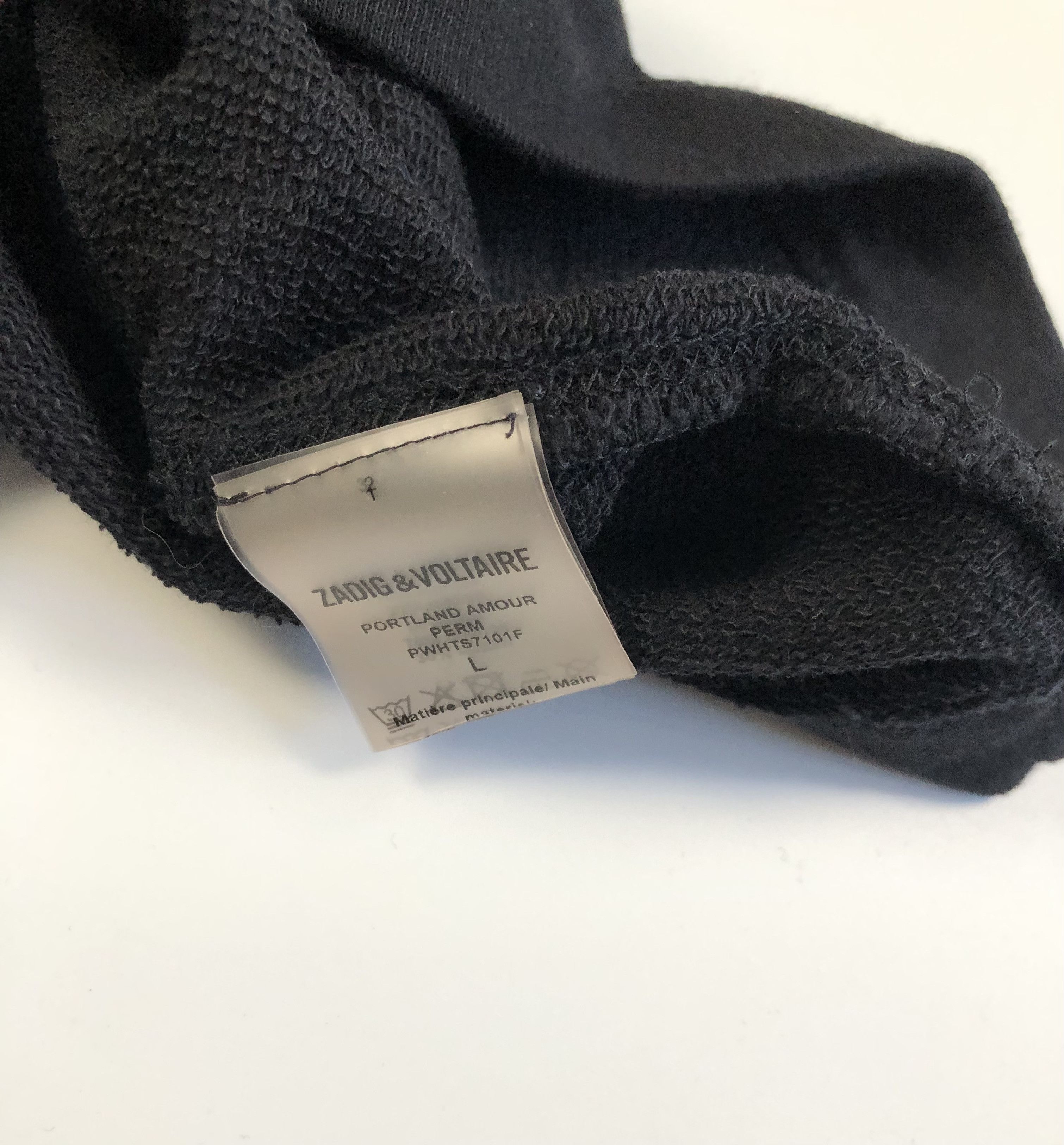 Zadig & Voltaire Zadig & Voltaire Portland Amour Short Sleeve Sweatshirt Size L / US 10 / IT 46 - 6 Thumbnail