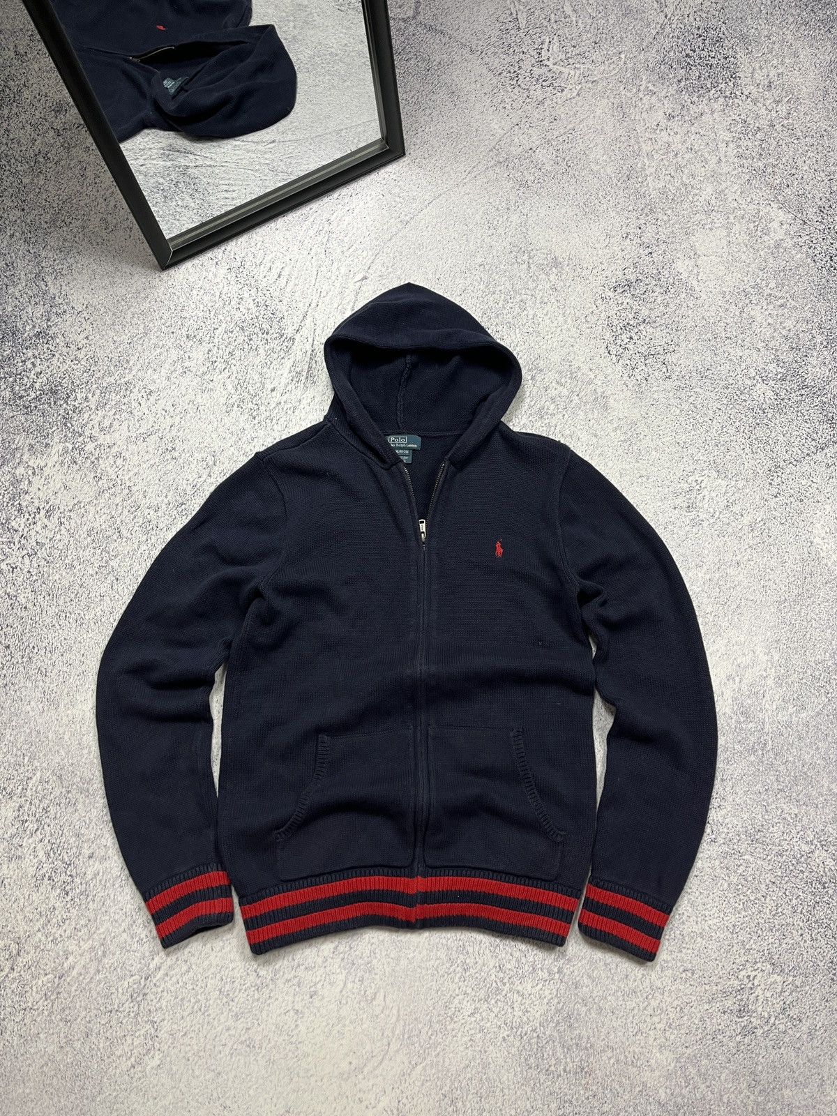 Polo Ralph Lauren × Ralph Lauren × Vintage Polo Ralph Lauren Vintage Knit Zip Up Hoodie Pony Y2K Hype Size US S / EU 44-46 / 1 - 1 Thumbnail
