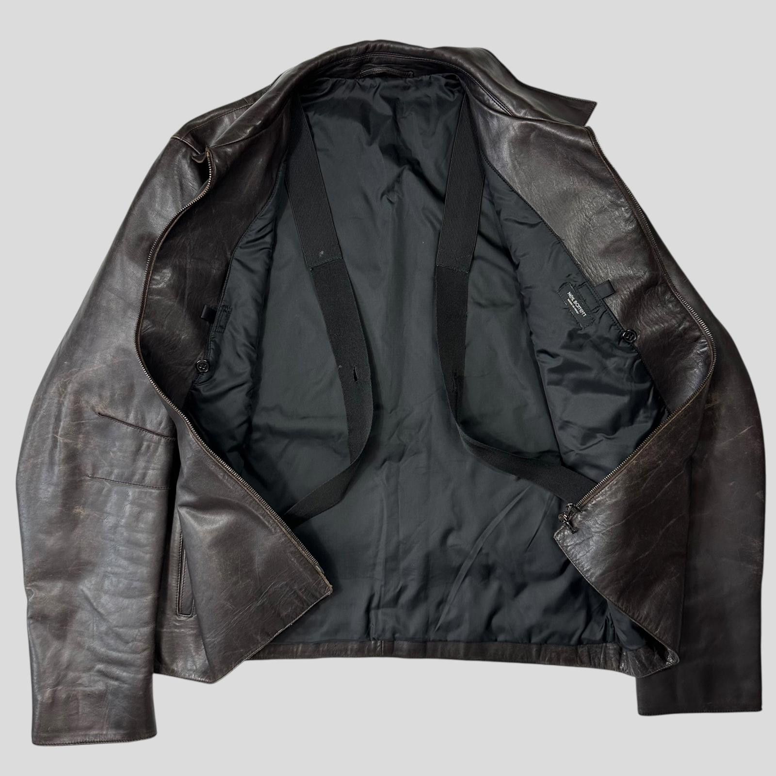 Neil Barrett Neil Barrett AW00 Leather Moto Backpack Jacket - M/L Size US L / EU 52-54 / 3 - 3 Thumbnail