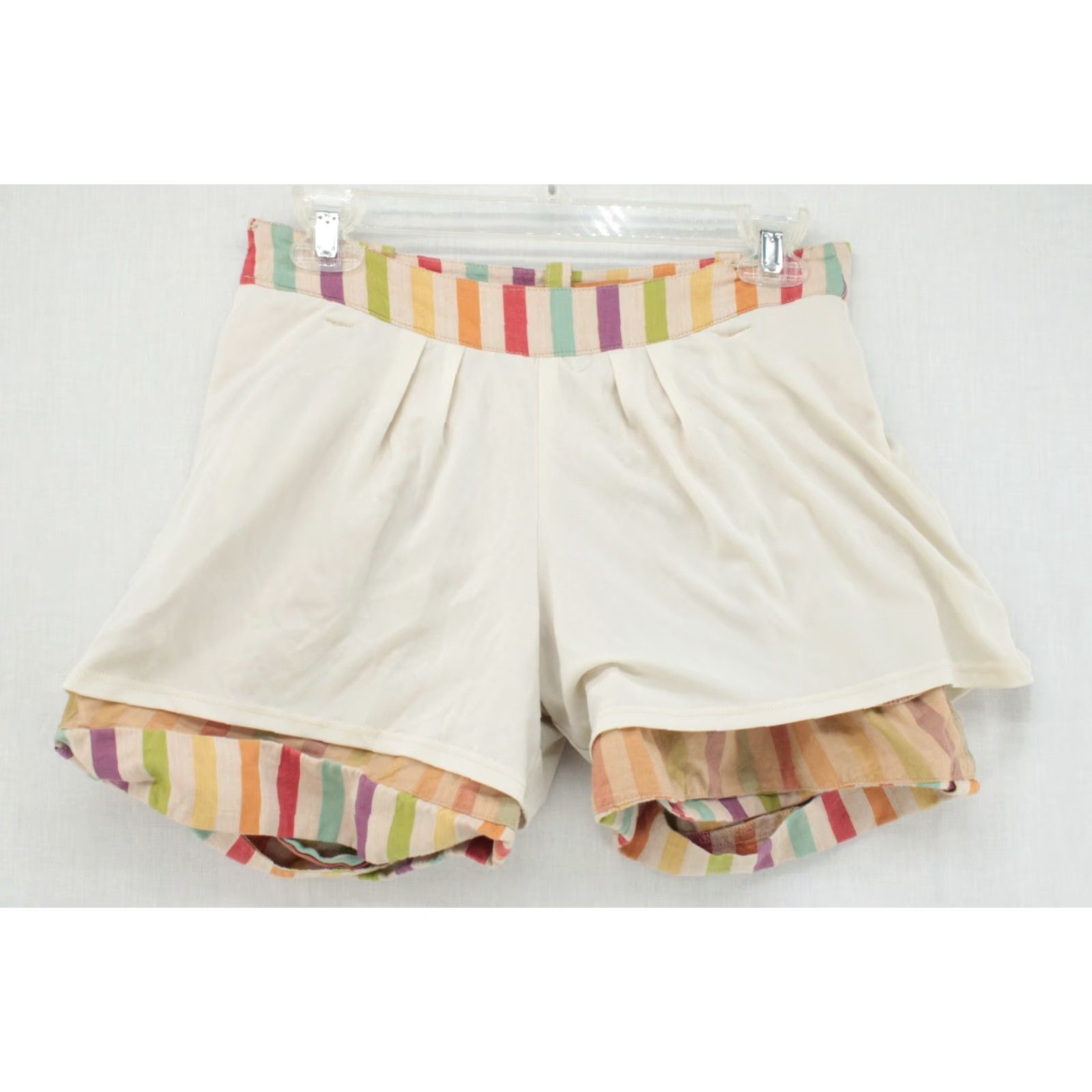 Anthropologie Anthropologie Eva Franco Shorts Women's 4 Multicolor Striped Lined Belted 100% Cotton Beachy Boho Womens Size 27" / US 4 / IT 40 - 6 Thumbnail