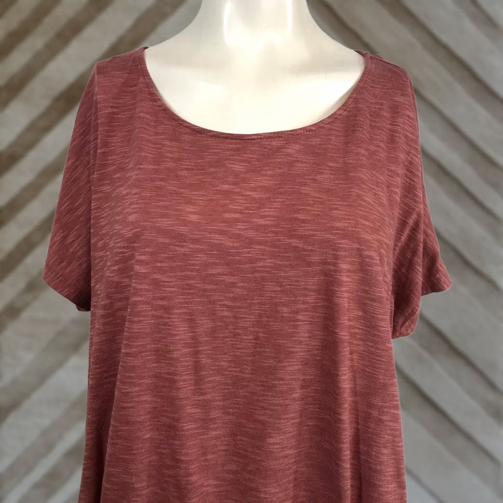 Vintage Garnet Hill T-Shirt Terracotta Space-Dye Drawstring Hem Scoop Neck Short Sleeve Womens S Size S / US 4 / IT 40 - 1 Thumbnail