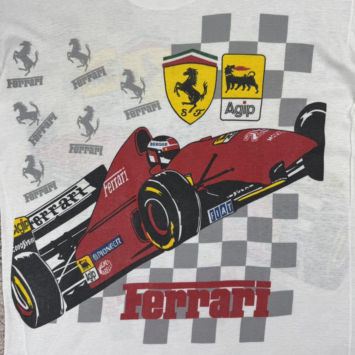 Formula 1 Vintage 1990s Ferrari Formula 1 Animation Graphic T-shirt Size US M / EU 48-50 / 2 - 6 Thumbnail
