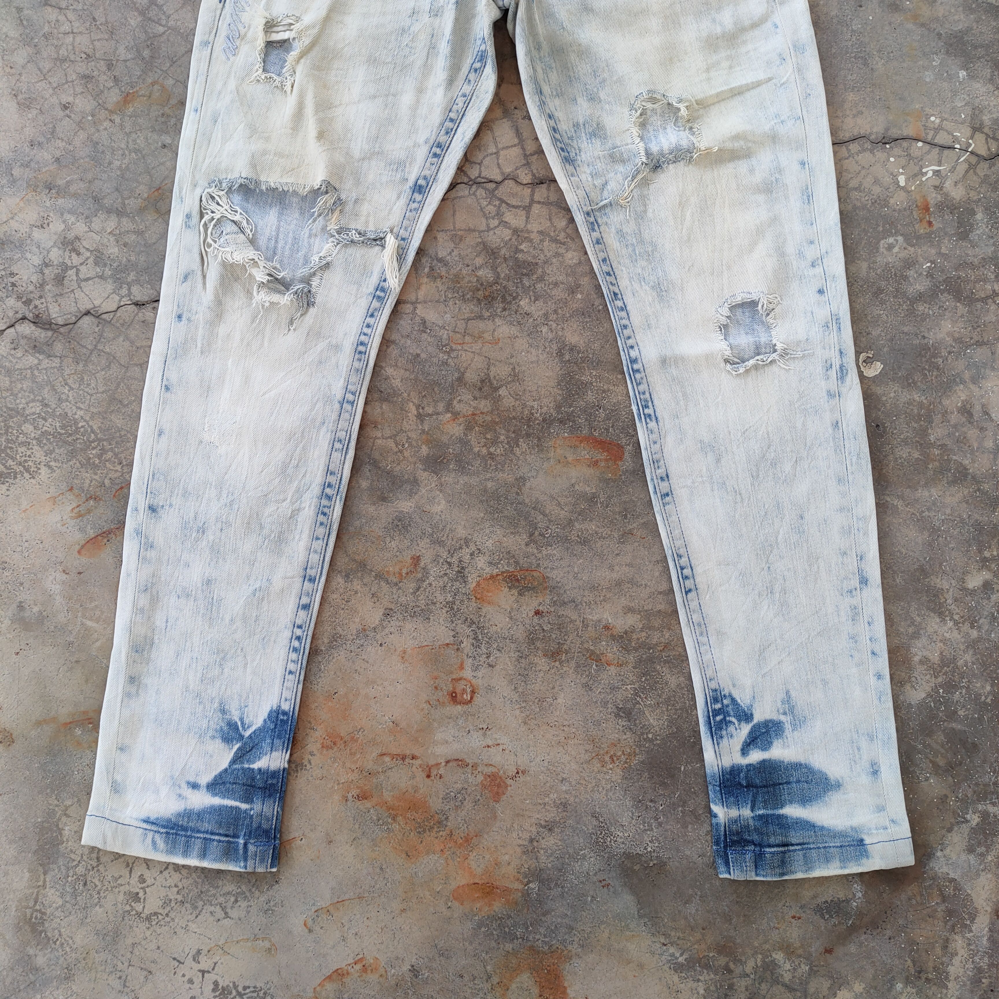 Japanese Brand VINTAGE MCD PUNK ROCK FADED WASH DISTRESSED JEANS PANTS Size US 32 / EU 48 - 4 Thumbnail