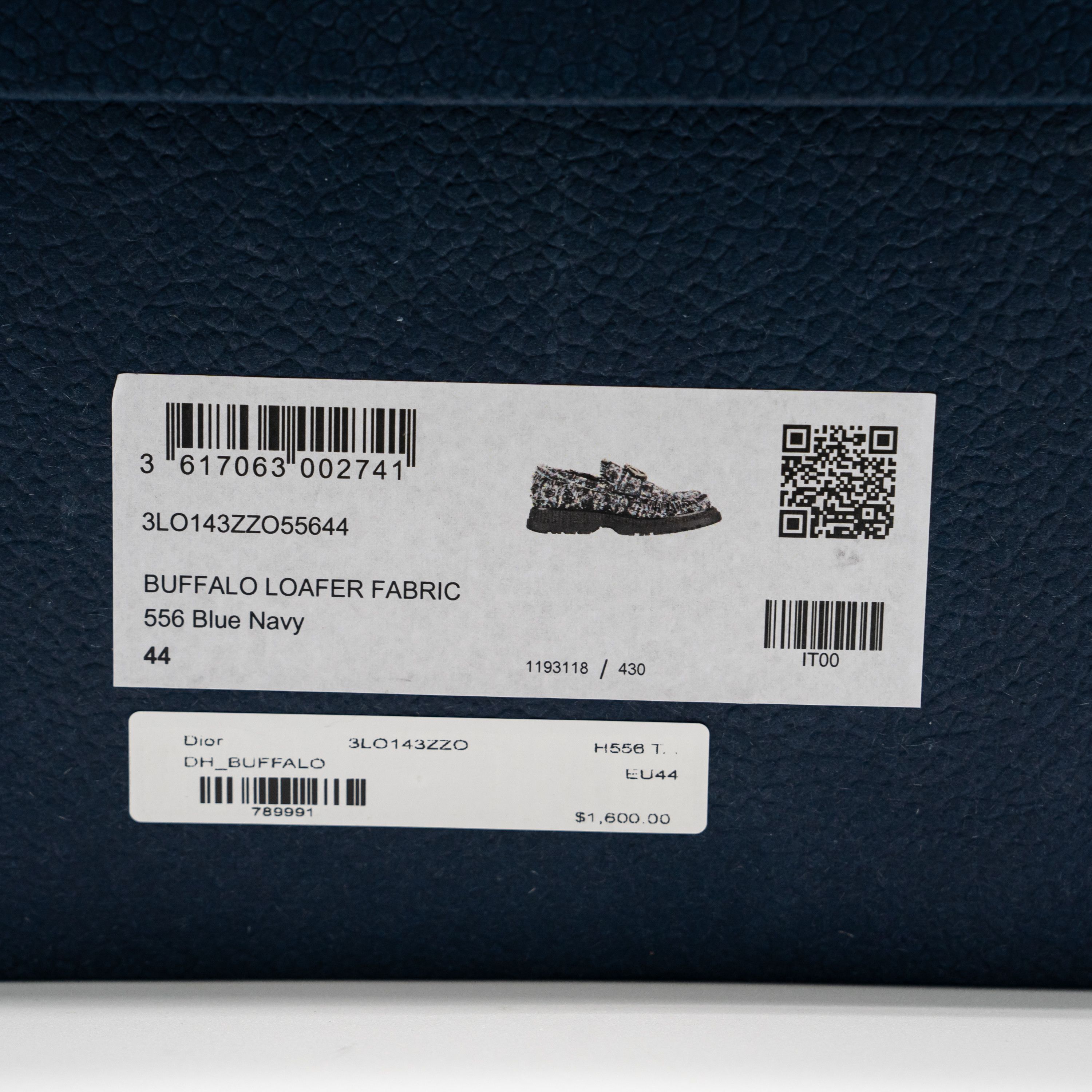 Dior 44eu 11 US Dior Buffalo Loafer Cannage Tweed Navy Blue Size US 11 / EU 44 - 10 Thumbnail