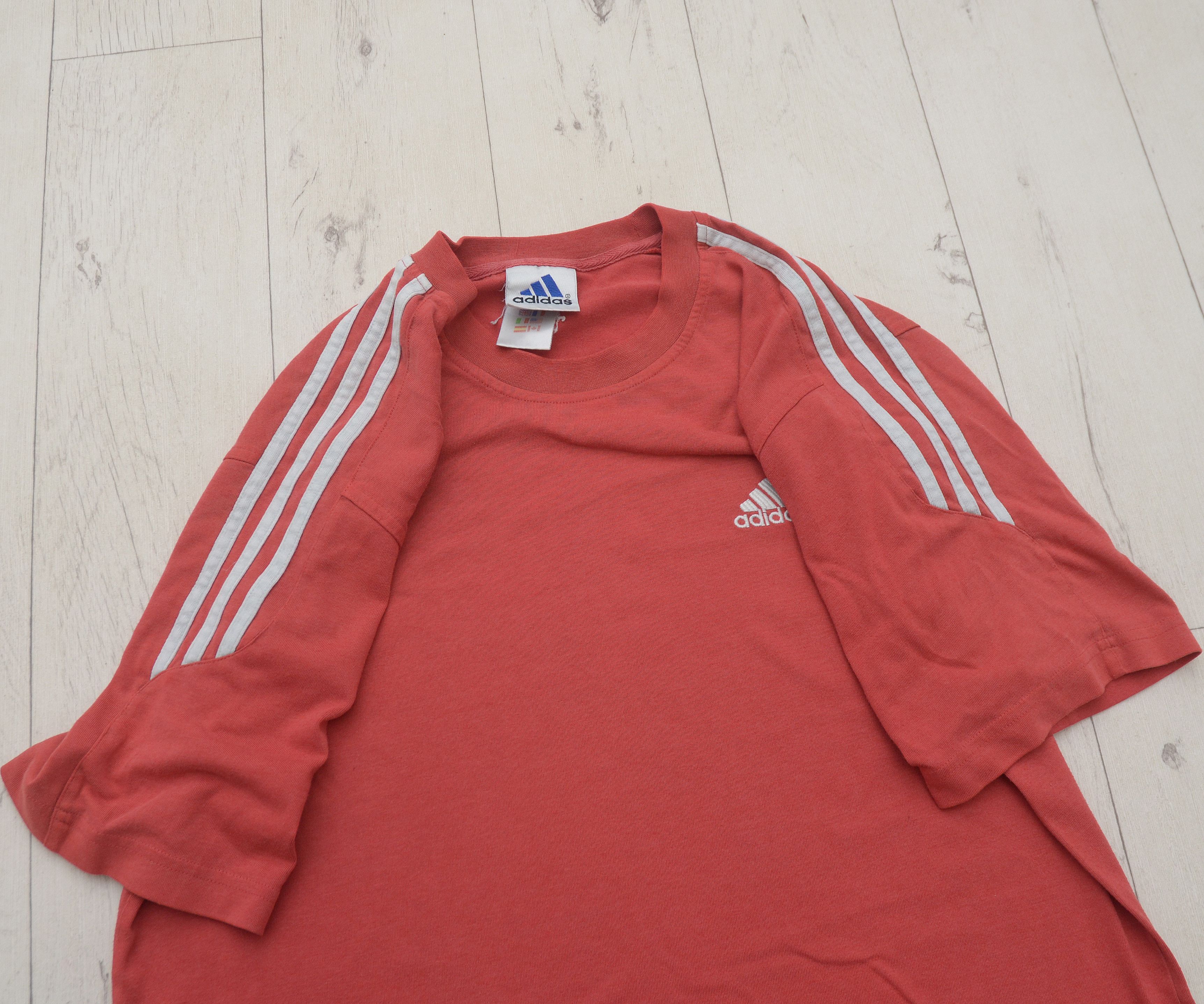 Adidas × Vintage ⛽️ ADIDAS 90’s 3 STRIPES RETRO TEE Y2K Red T-shirt Size US L / EU 52-54 / 3 - 6 Thumbnail