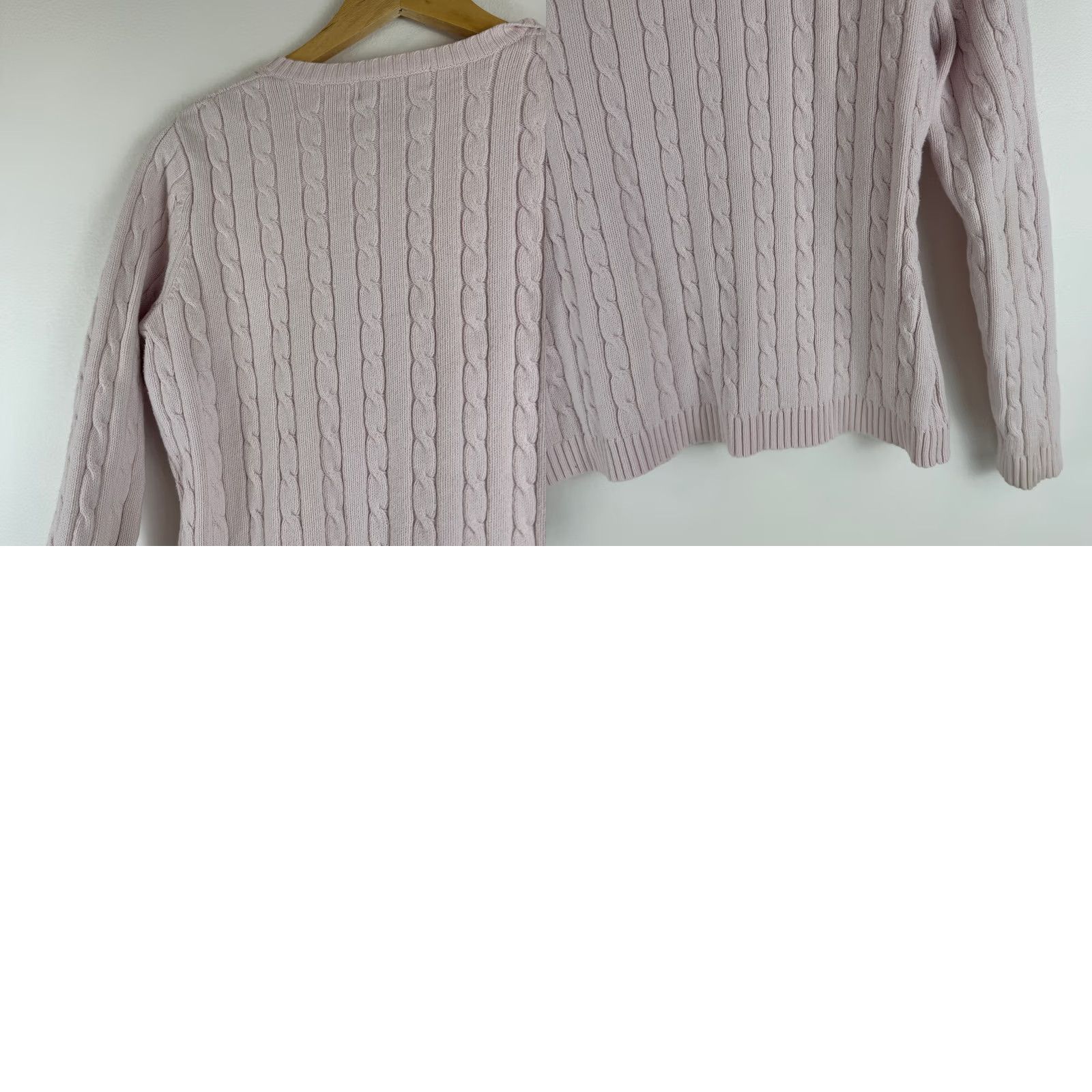 Eddie Bauer Eddie Bauer Womens Pink Cable Knit Cotton Blend Cardigan Sweater S Preppy Barbie Vintage Size S / US 4 / IT 40 - 9 Thumbnail