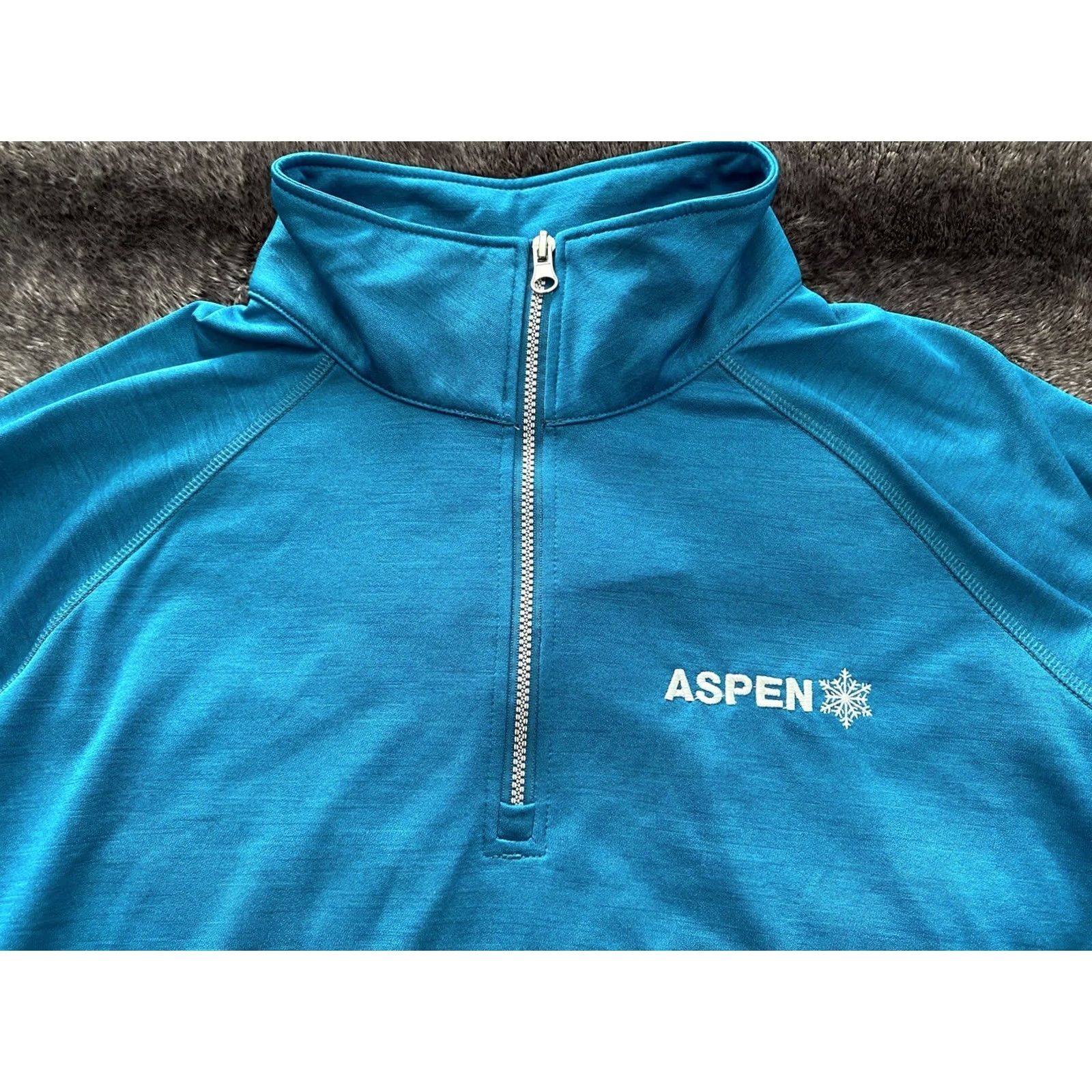 Vintage Aspen Ski Resort Women's XL 1/4 Zip Blue Windbreaker Skiing Snowboarding NWT Size XL / US 12-14 / IT 48-50 - 4 Thumbnail