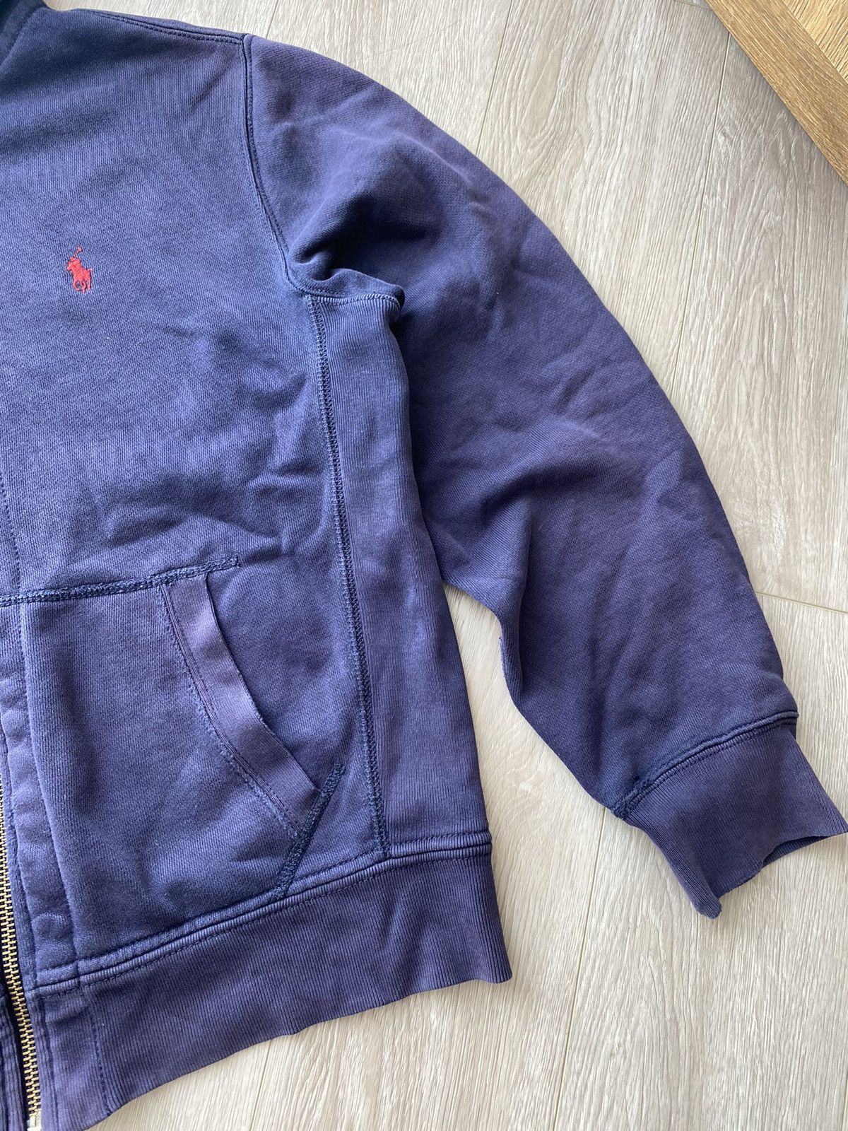 Polo Ralph Lauren × Ralph Lauren × Vintage Vintage Polo Ralph Lauren Zip Hoodie Sun Faded distressed Size US M / EU 48-50 / 2 - 4 Thumbnail