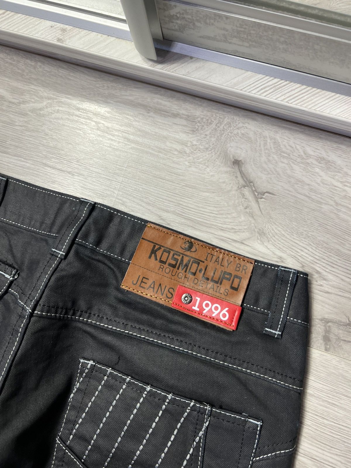 Japanese Brand Vintage Y2K K&M Kosmo Lupo Embroidered Logo Hard Wear Jeans Size US 32 / EU 48 - 12 Thumbnail
