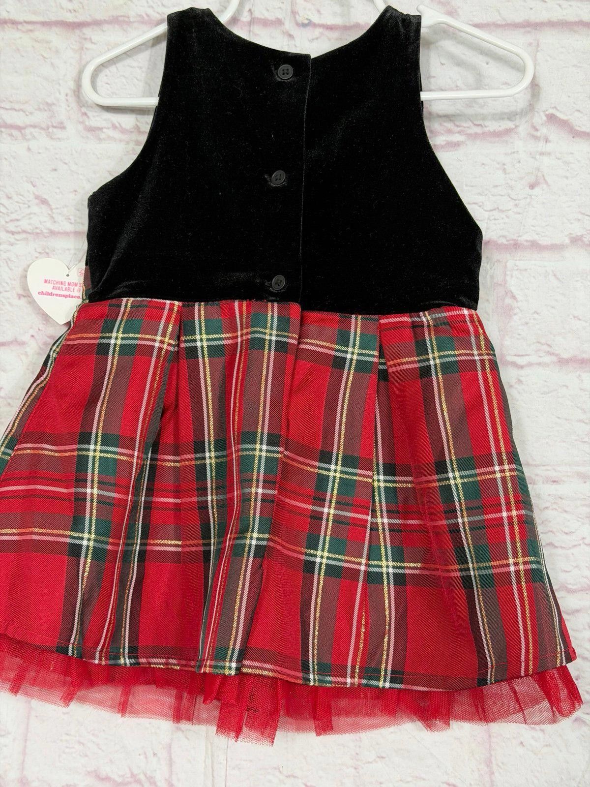 Other The Childrens Place 18-24 Months Plaid Velvet Holiday Dress Size ONE SIZE - 5 Thumbnail