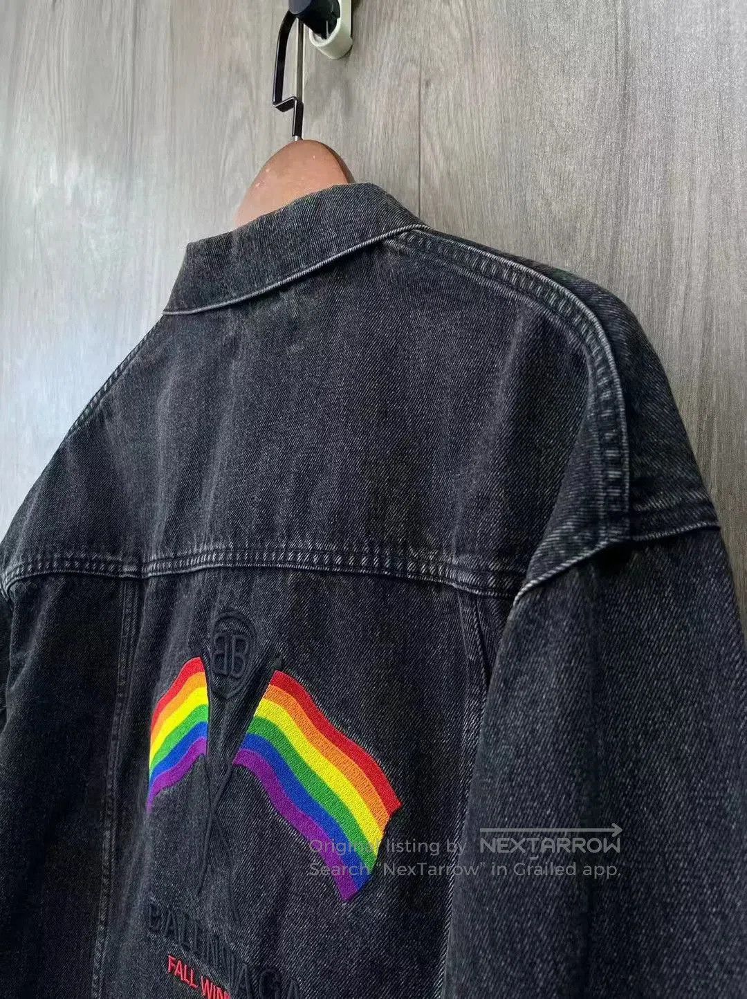 Balenciaga Balenciaga Embroidered Flag Denim Jacket. Size US M / EU 48-50 / 2 - 7 Thumbnail