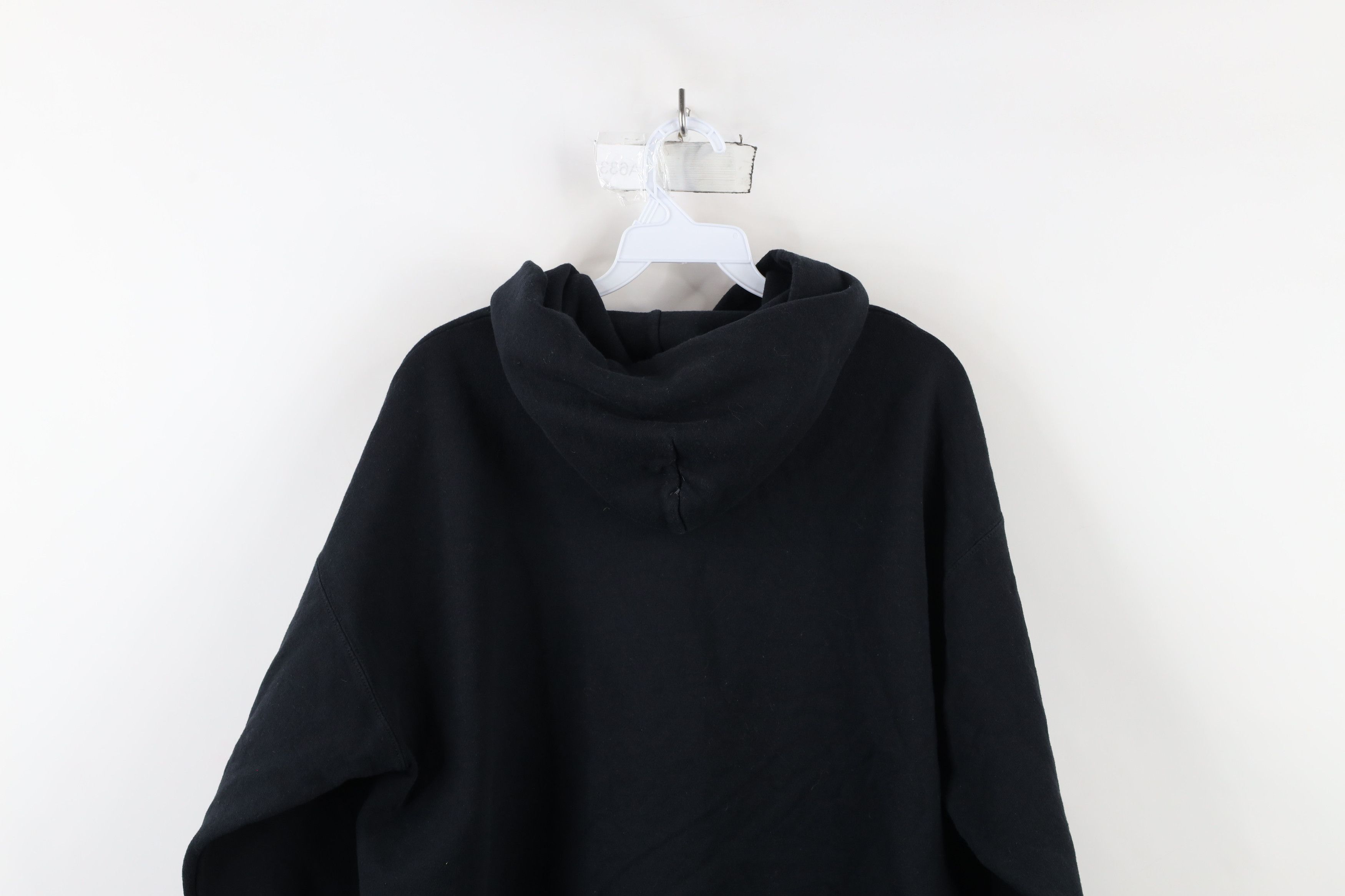 Vintage Vintage 90s Streetwear Faded Blank Hoodie Sweatshirt Black Size US L / EU 52-54 / 3 - 11 Thumbnail