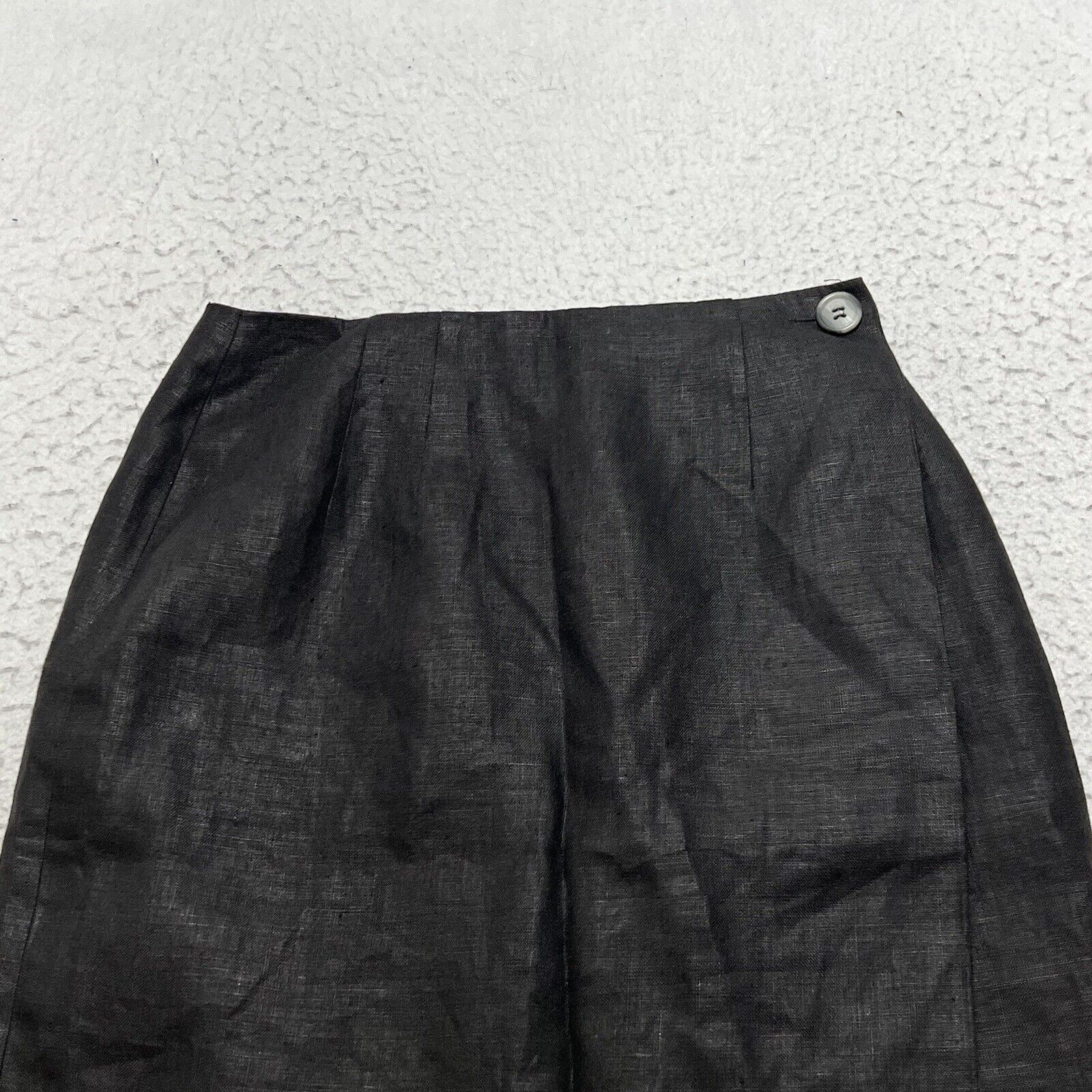 Ann Taylor Vintage Ann Taylor Pure Linen Pencil Skirt Black Made in USA Size 27" / US 4 / IT 40 - 2 Thumbnail