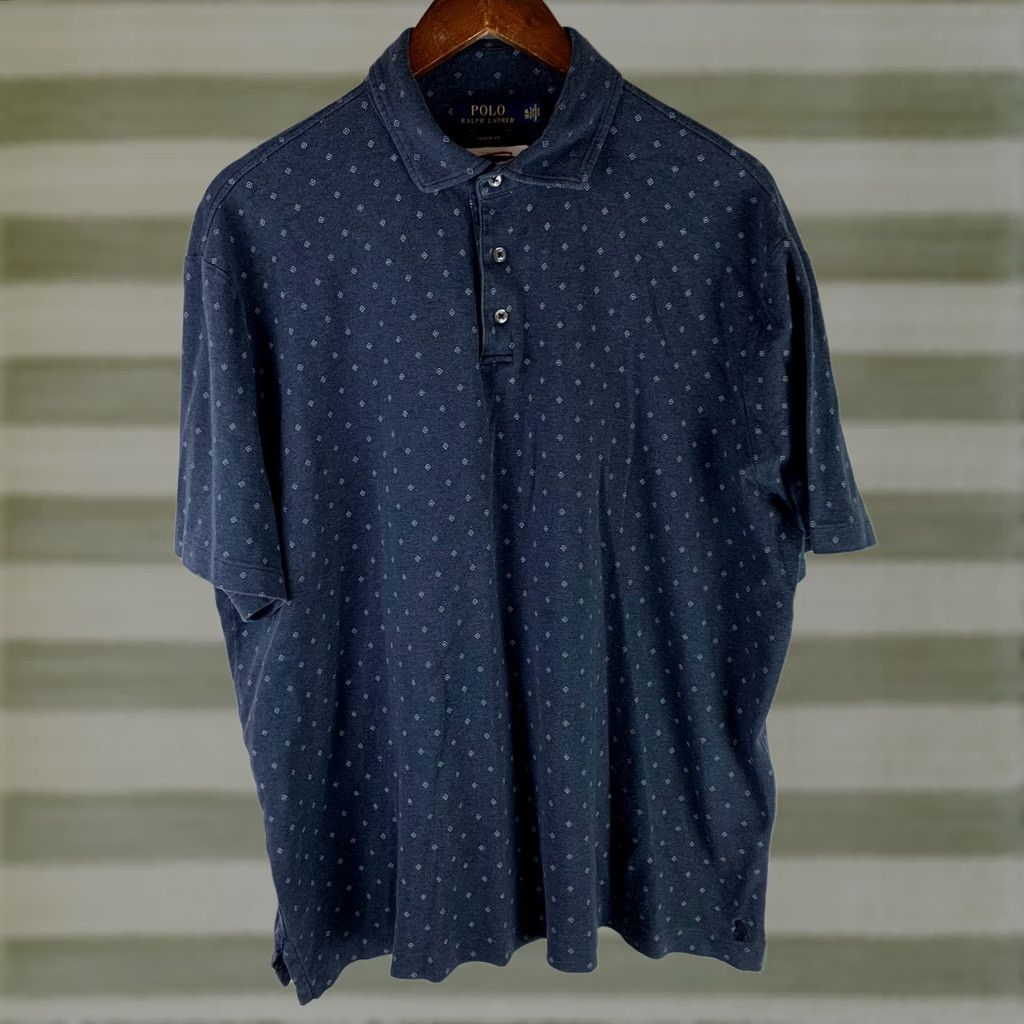 Polo Ralph Lauren Polo Ralph Lauren Polo Shirt Mens XL Navy Blue Geometric Diamond Classic Fit Shirt Mens XL Navy Blue Geometric Diamond Classic Fit Embroidered Logo Size US XL / EU 56 / 4 - 1 Thumbnail