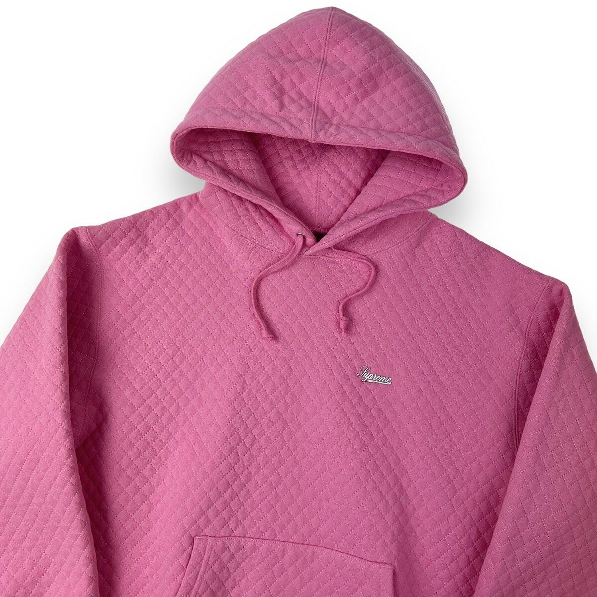 Pre-owned Supreme Pink Micro Quilted Hoodie