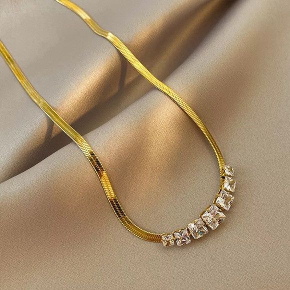 Other 316L Stainless Steel Embedded Zircon Snake Necklace Size ONE SIZE - 3 Thumbnail