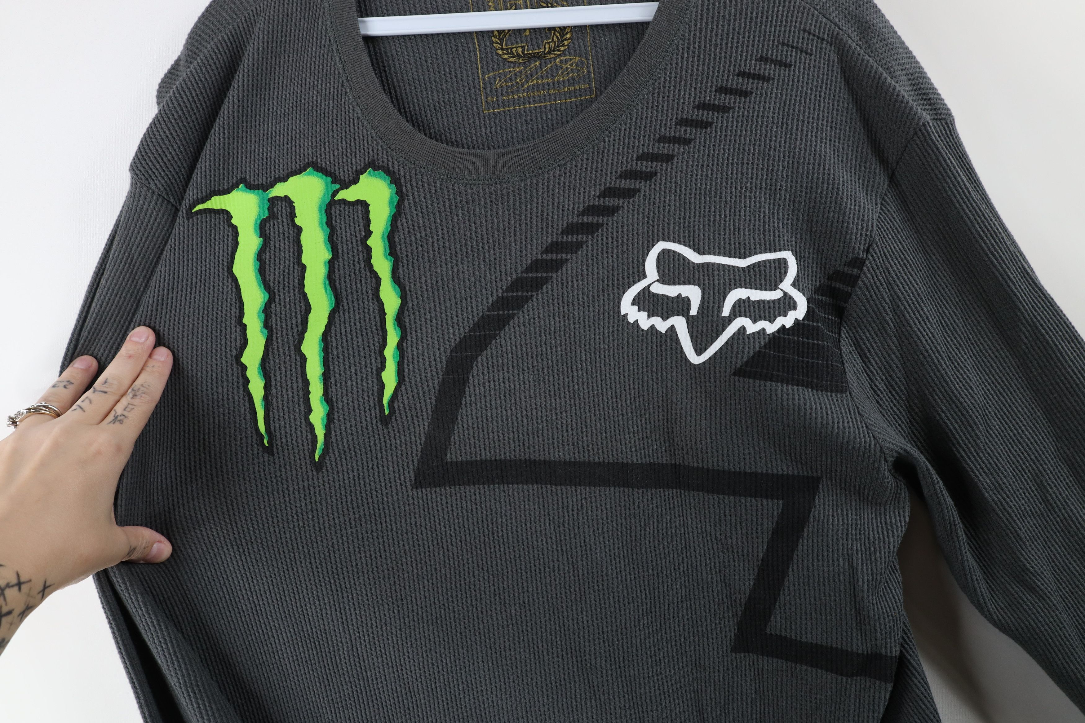 Fox Racing Fox Racing x Monster Energy Thermal Waffle Knit T-Shirt Size US XL / EU 56 / 4 - 5 Thumbnail