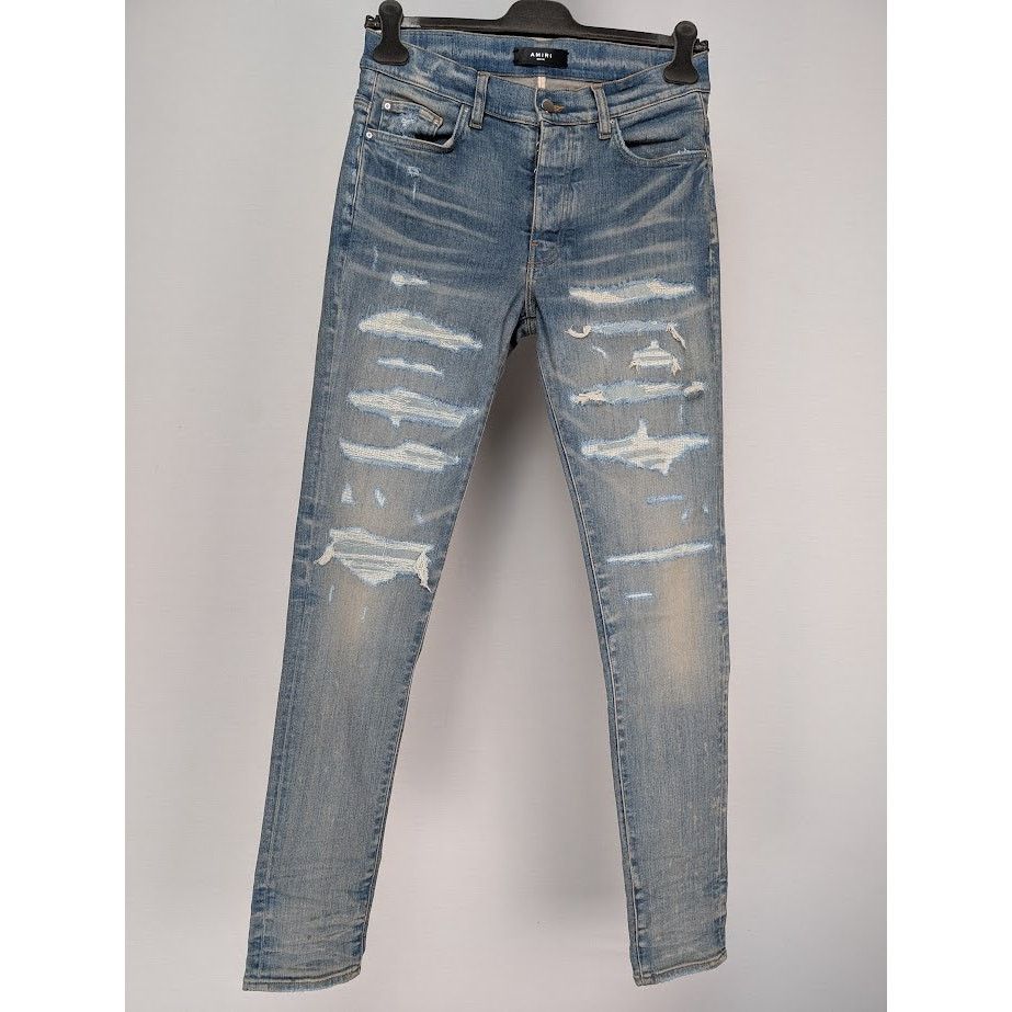 Amiri o1rshd1 Q:2 / Denim Repair Thrasher Jeans in Clay Indigo Size US 32 / EU 48 - 2 Thumbnail