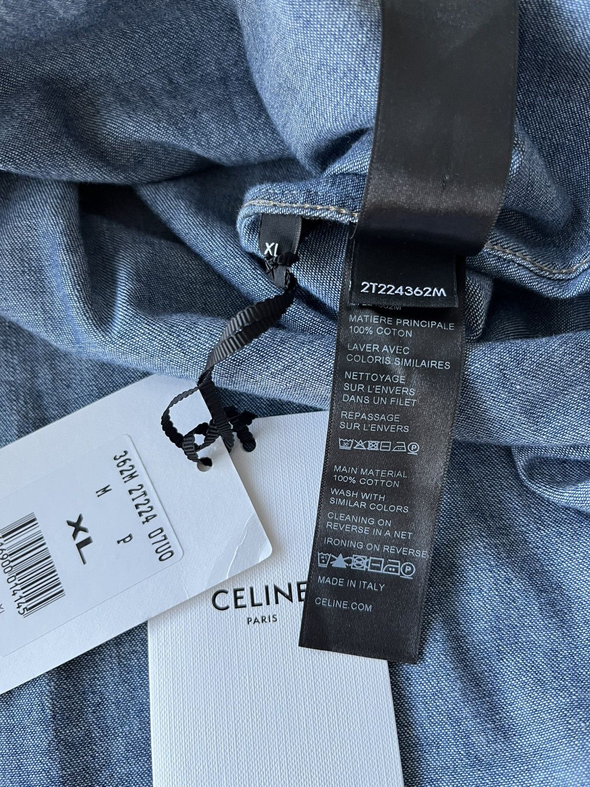 Celine × Hedi Slimane Brand New Rare Classic Hedi Slimane Celine Denim Shirt Size US XL / EU 56 / 4 - 16 Thumbnail