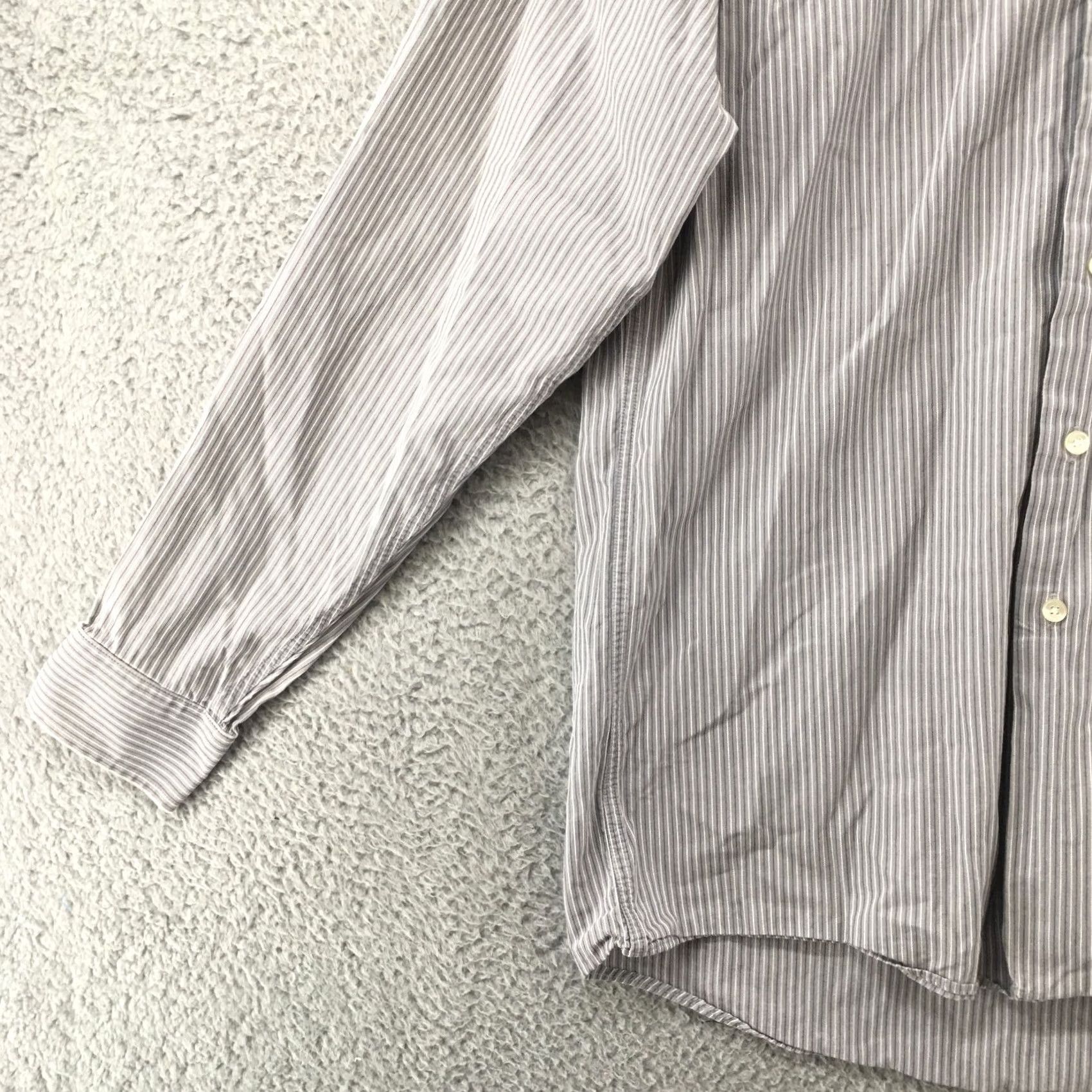 Calvin Klein Calvin Klein Button Up Shirt Mens M Gray Cotton Long Sleeve Chest Pocket Stripe Shirt Size US M / EU 48-50 / 2 - 3 Thumbnail