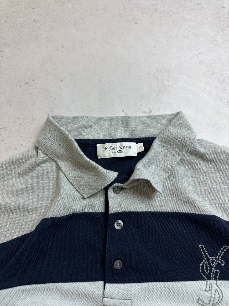 Vintage Vintage YSL Yves Saint Laurent Big Logo Polo Shirt XL Size US XL / EU 56 / 4 - 4 Thumbnail