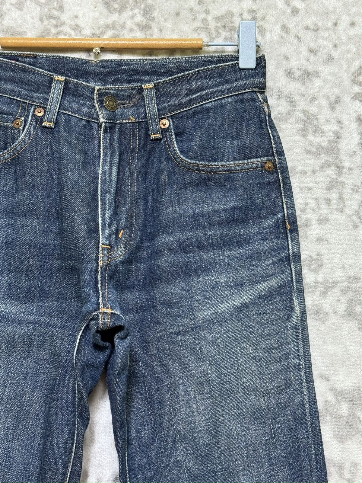 Edwin Vintage Miss Edwin 503 Regular Flare Blue Washed Distressed Size US 26 / EU 42 - 5 Thumbnail
