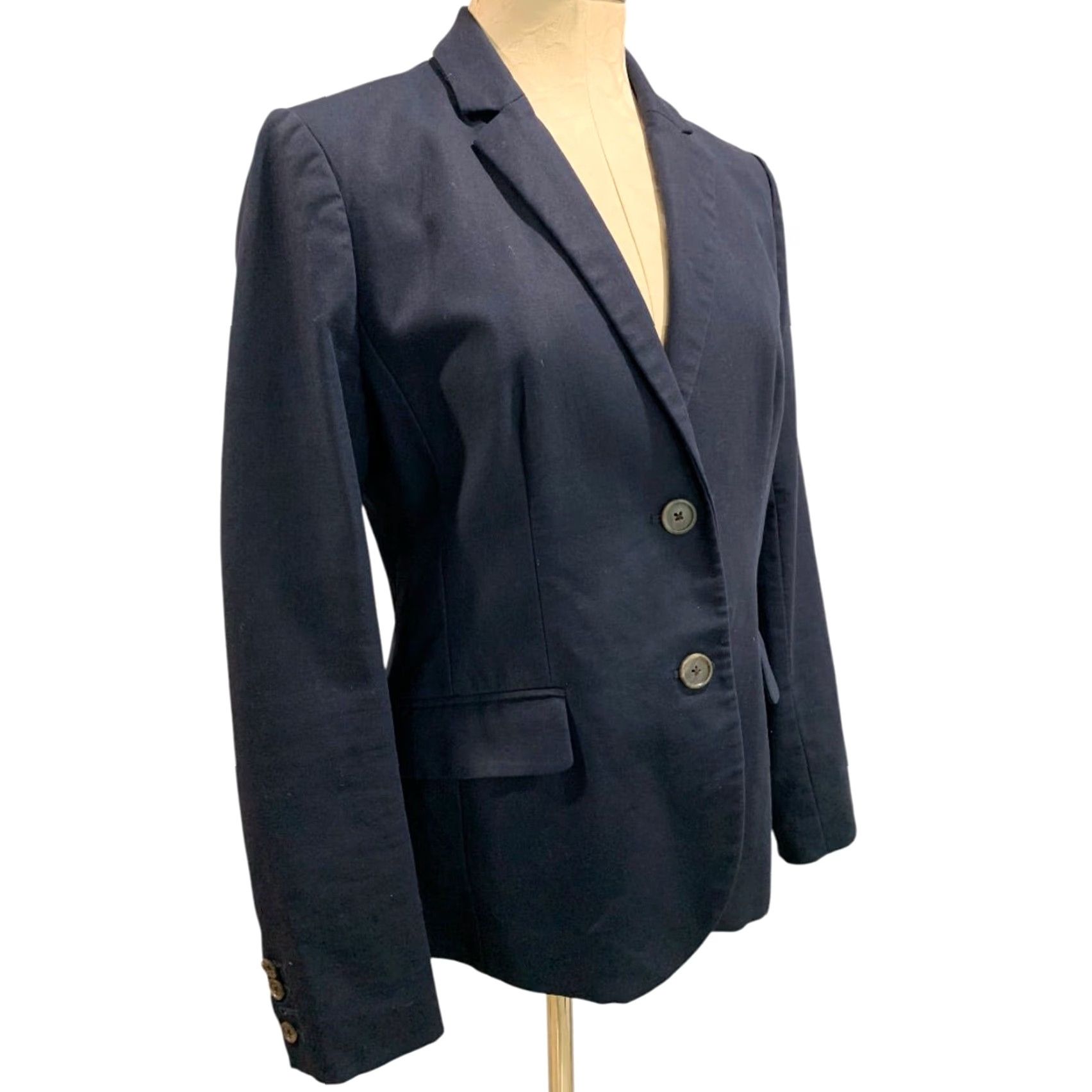 J.Crew VINTAGE J.Crew Navy Blue Schoolboy Blazer Cotton 21324 Womens Size 8 Blazer Size M / US 6-8 / IT 42-44 - 7 Thumbnail
