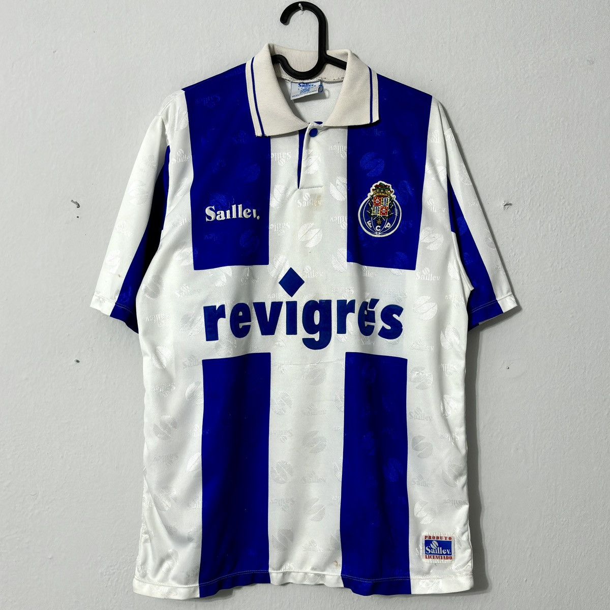 Vintage 1995 1996 FC Porto Retro Vintage Saillev Home Soccer Jersey Size US L / EU 52-54 / 3 - 2 Thumbnail