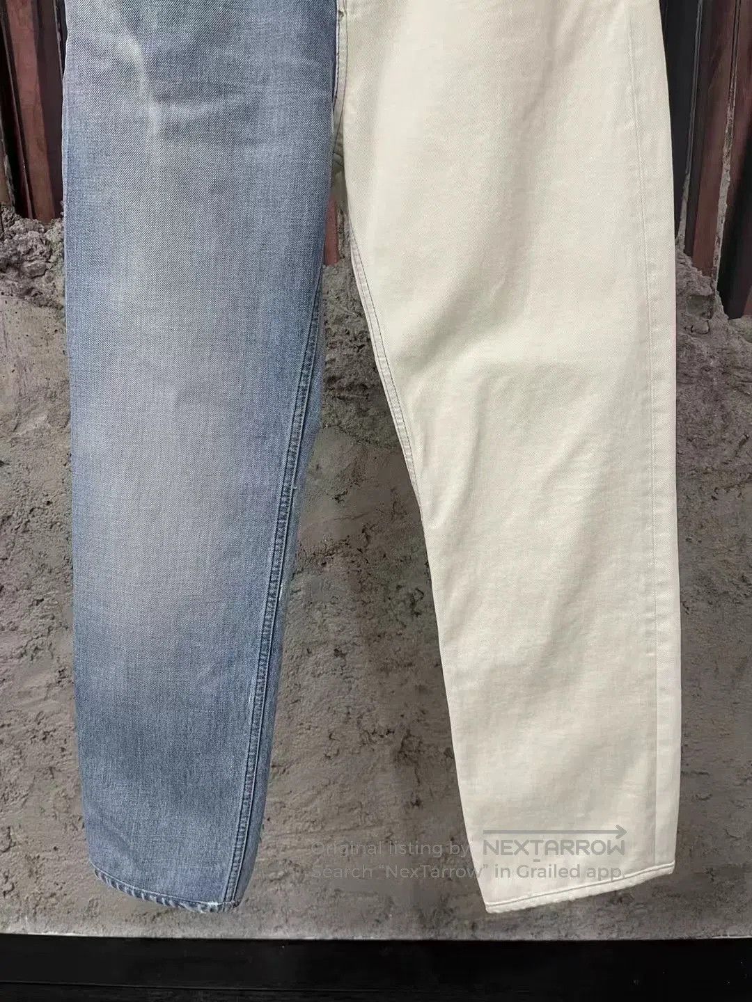 Celine Celine Blue White Patchwork Washed Jeans. Size 29" - 4 Thumbnail