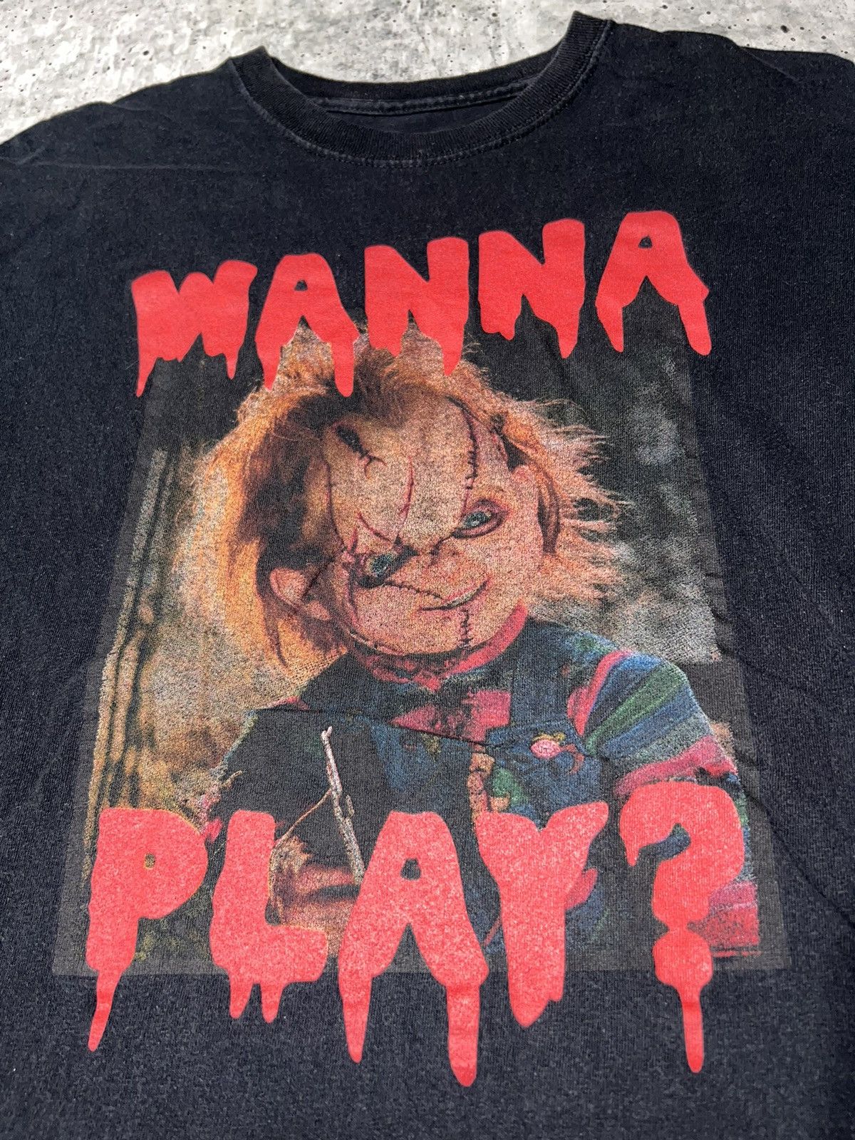 Other Crazy Y2K Faded Chucky Graphic Tee Size US M / EU 48-50 / 2 - 2 Thumbnail