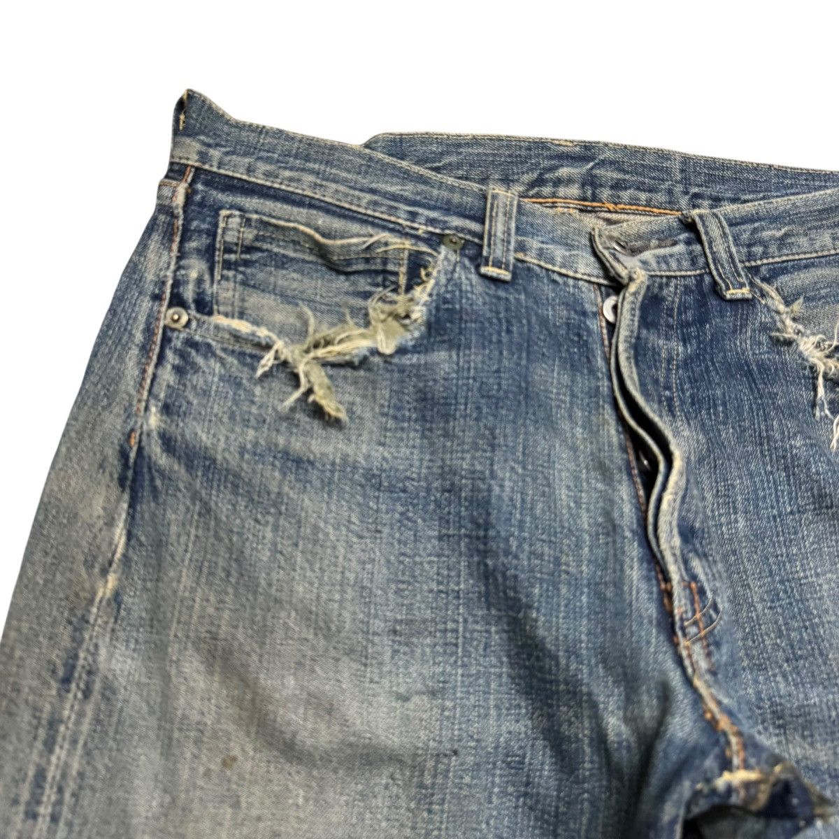 The Real McCoy's Vintage Real McCoys Ultimate Seeker Distessed Denim Jeans Size US 30 / EU 46 - 5 Thumbnail