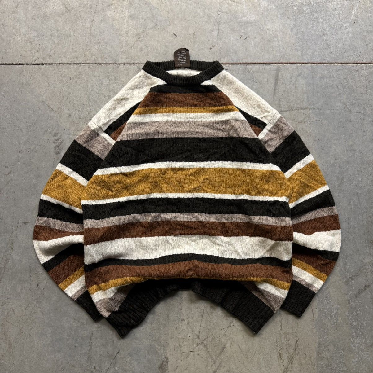 Vintage Vintage 90s Y2K BTL Vintage Striped Knit Sweater Fits XL Size US XL / EU 56 / 4 - 1 Thumbnail